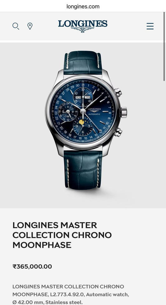 ❤longines Master Collection L2.773.4.98.2  Moon Phase H.R.S watches