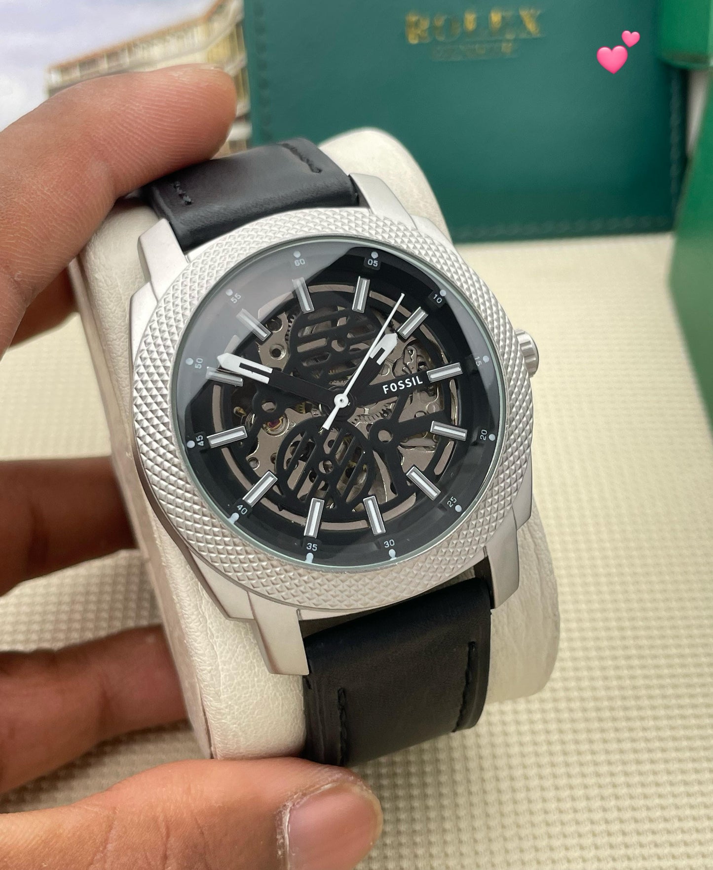🌟 FOSSIL Roman Figures & Tourbillon Back Open Automatic Movement maurya watch