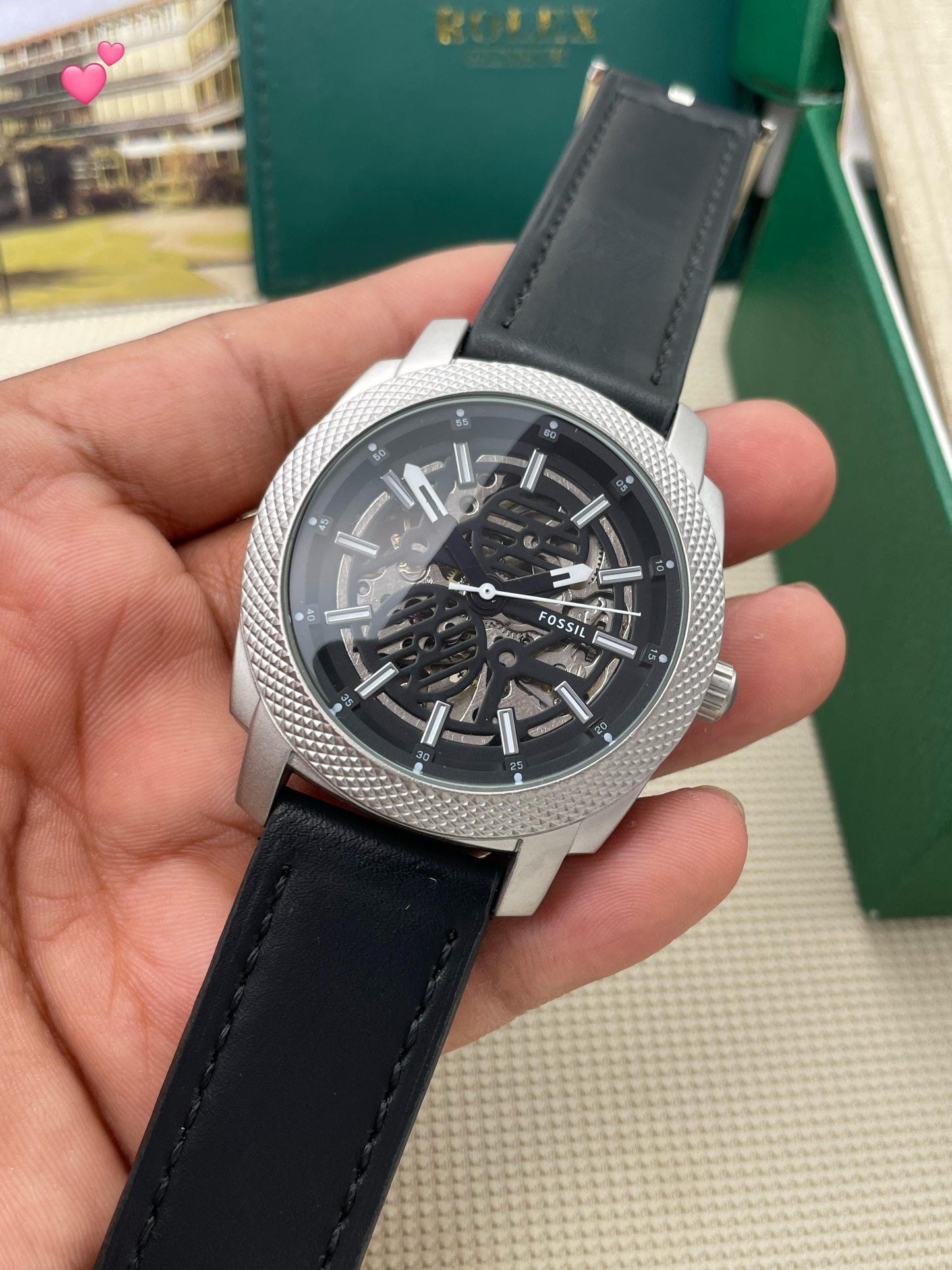 🌟 FOSSIL Roman Figures & Tourbillon Back Open Automatic Movement maurya watch
