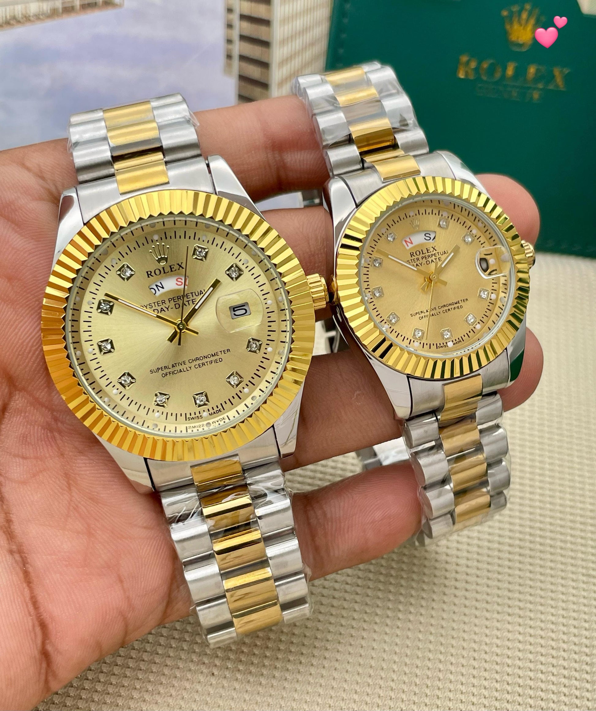 💝*ROLEX day date couple watch maurya watch