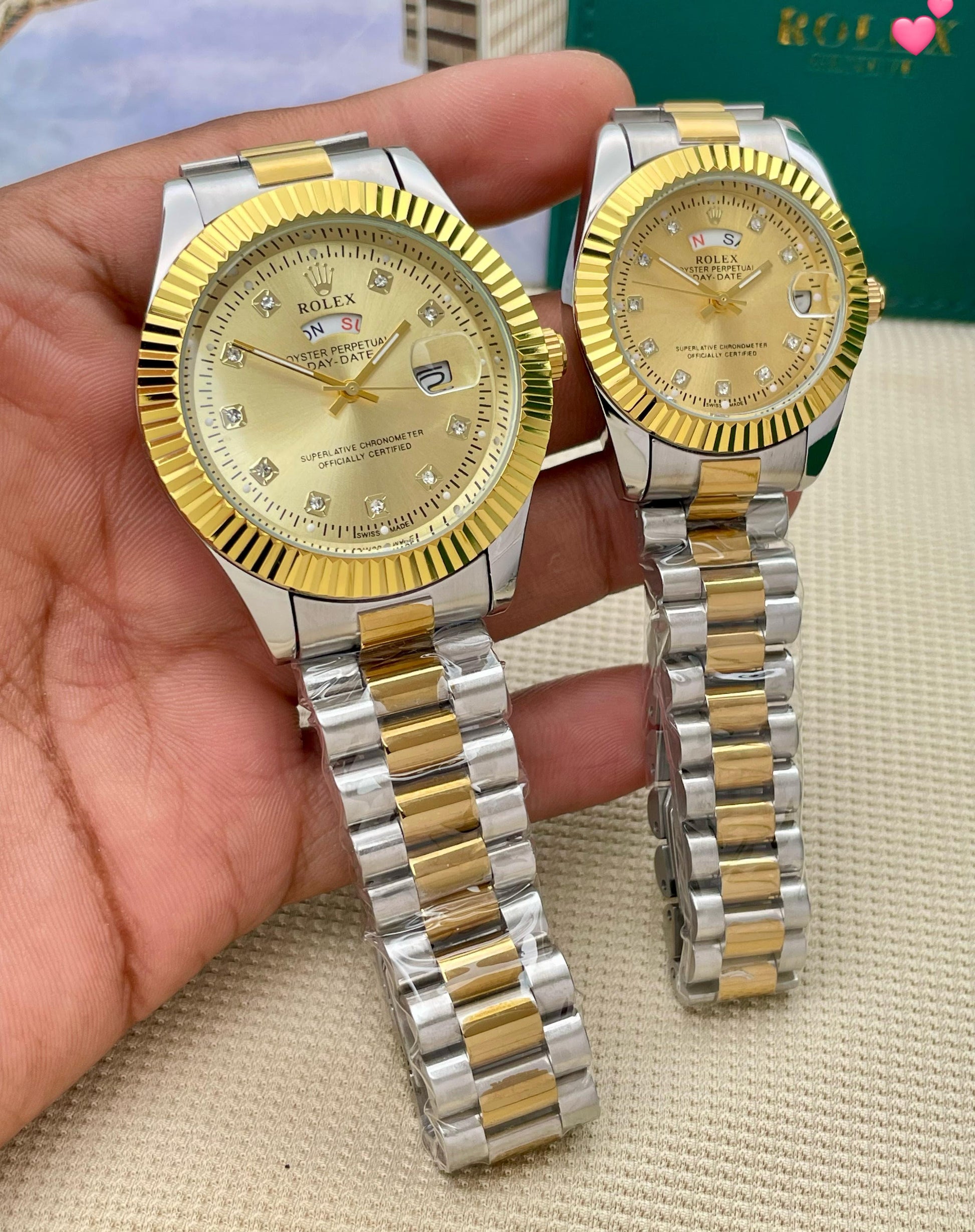 💝*ROLEX day date couple watch maurya watch