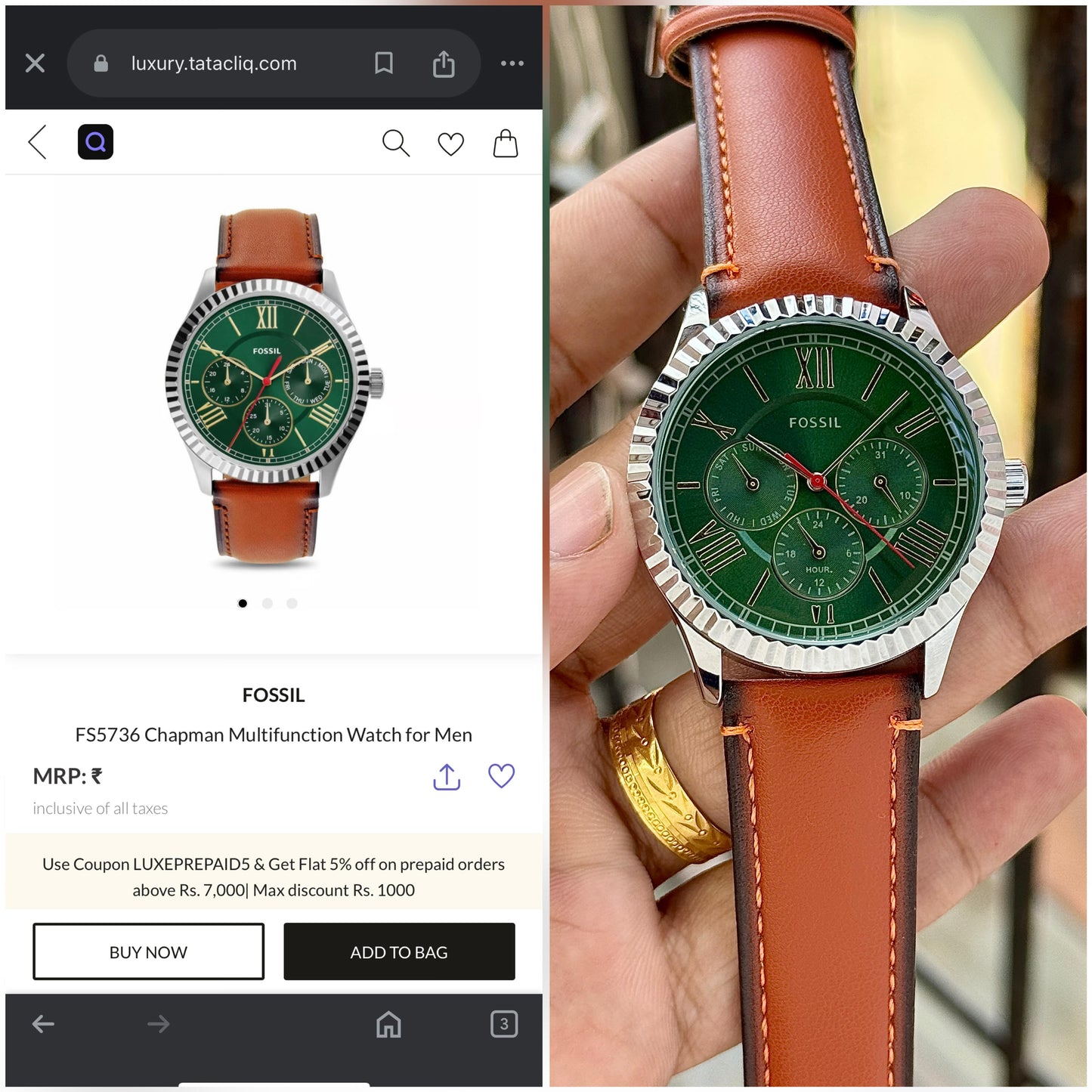 FOSSIL CHAPMAN  For Men maurya watch