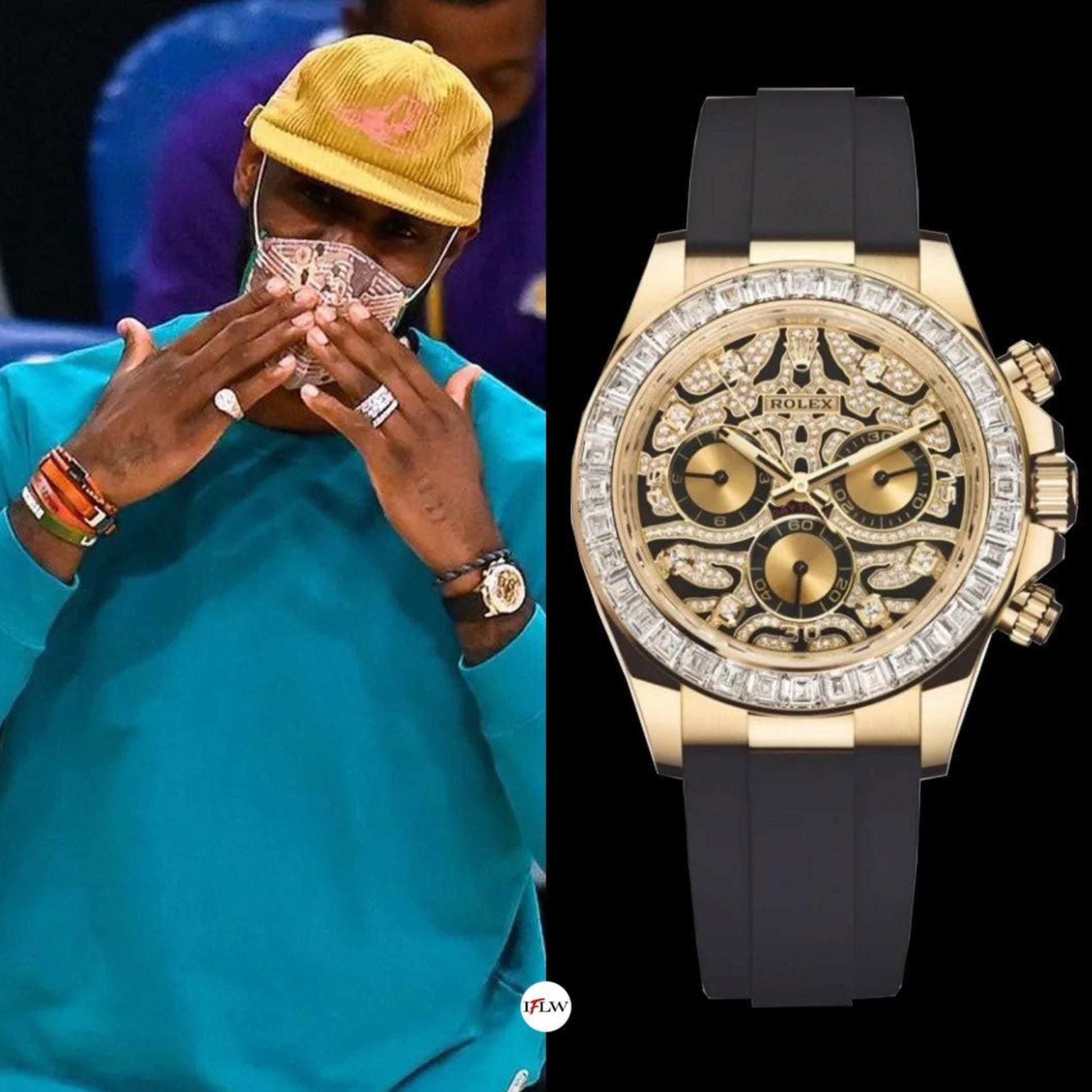 The Rolex Cosmograph Daytona Men's White Gold With Dimond Bazel Dial Original Stainless Steel Watch ✨ maurya watch
