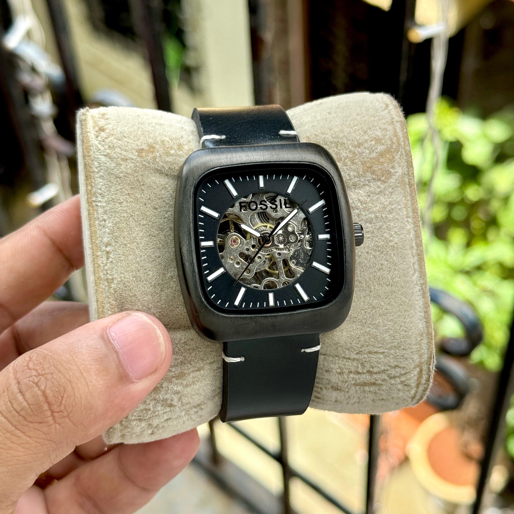 fossil skeleton transparent back automatic watch maurya watch