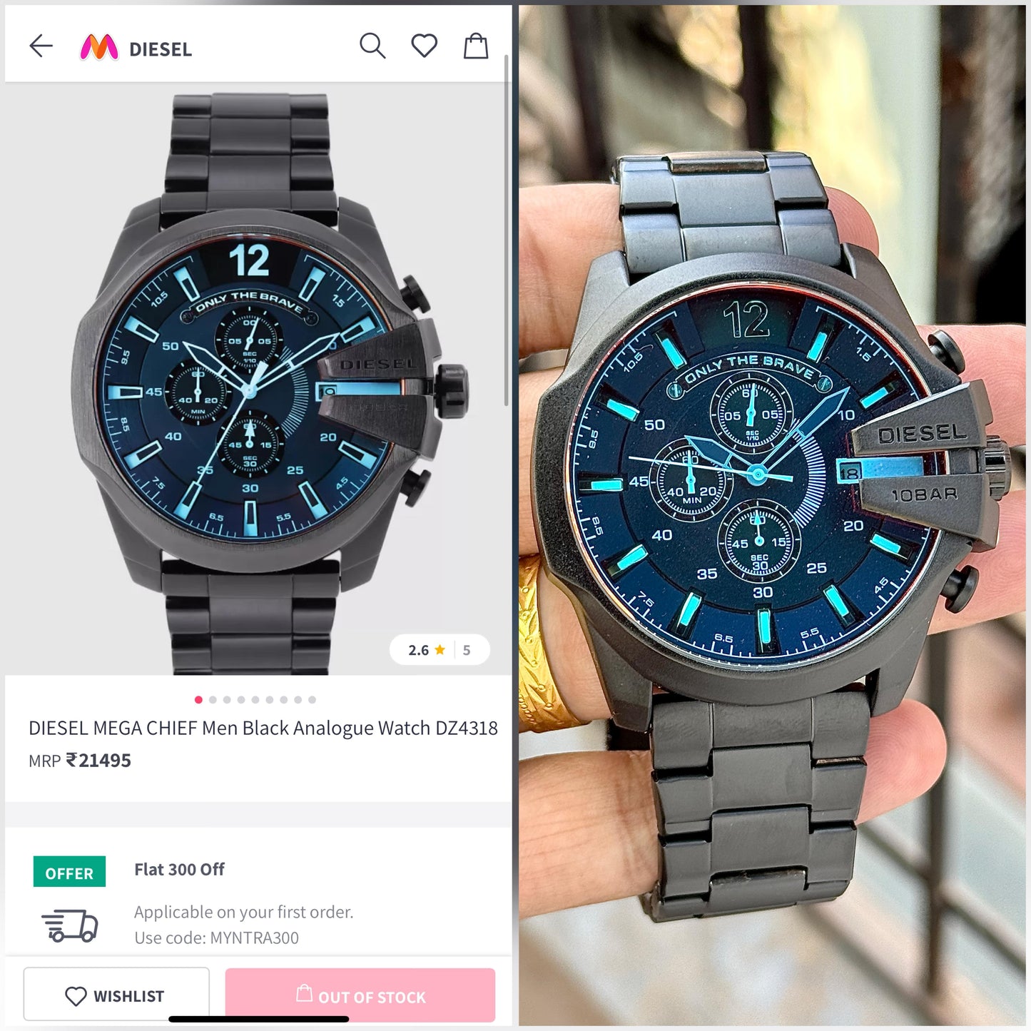 🔥 DIESEL MEGA CHIEF 10BAR CHRONOGRAPH – PREMIUM BLACK EDITION 🔥 maurya watch