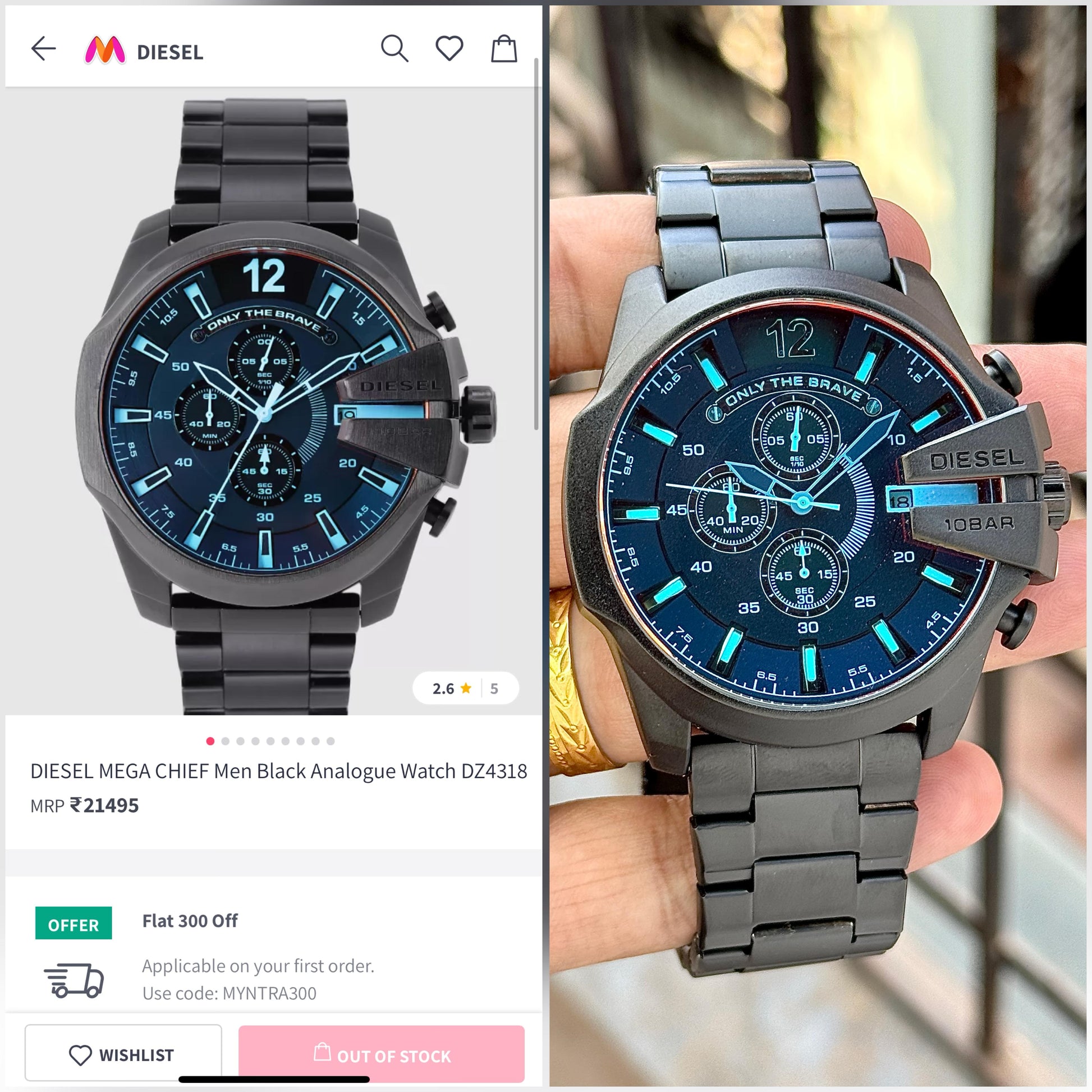 🔥 DIESEL MEGA CHIEF 10BAR CHRONOGRAPH – PREMIUM BLACK EDITION 🔥 maurya watch