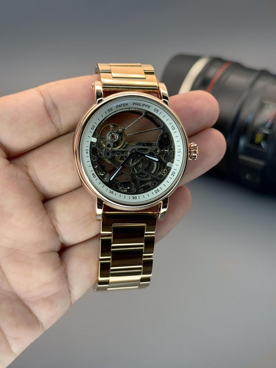 Patek philippe Mens Luxury Skeleton Automatic Mechanical Wrist Watch ⭐ ⭐⭐ maurya watch
