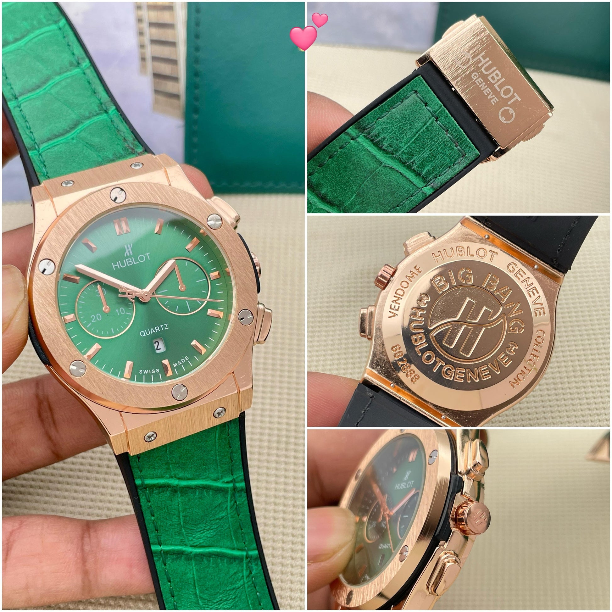 Hublot green dial and strap maurya watch