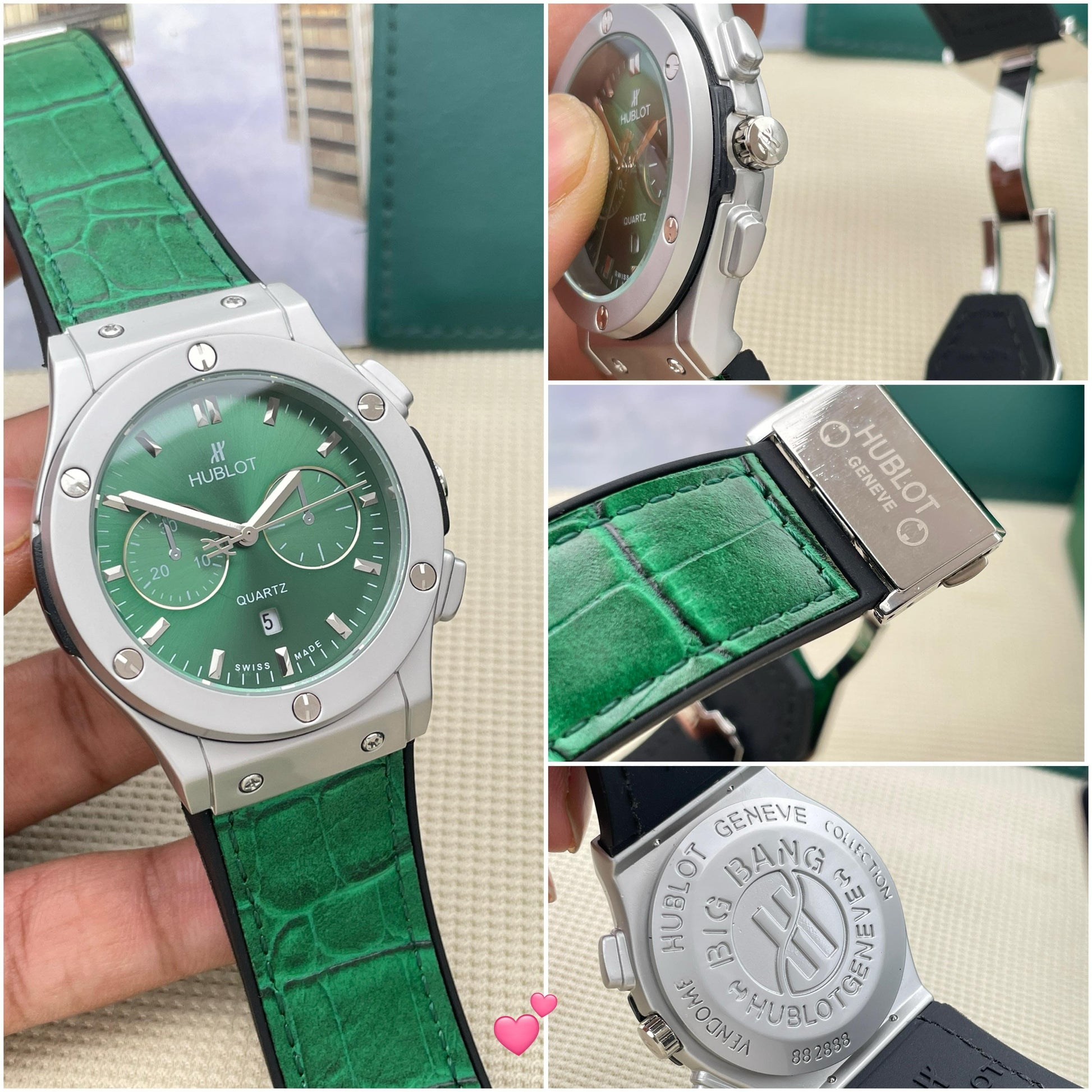 Hublot green dial and strap maurya watch