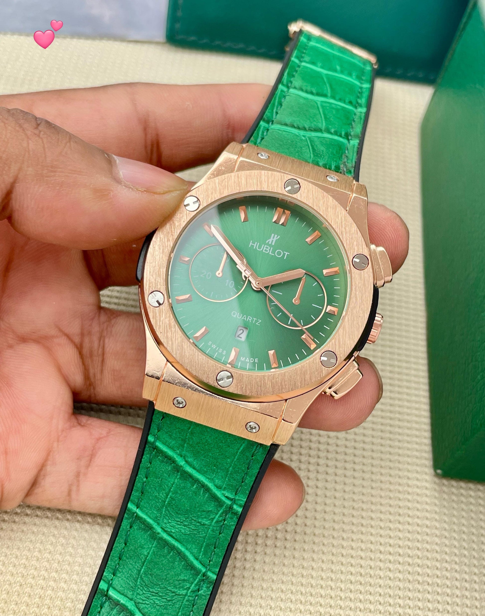 Hublot green dial and strap maurya watch