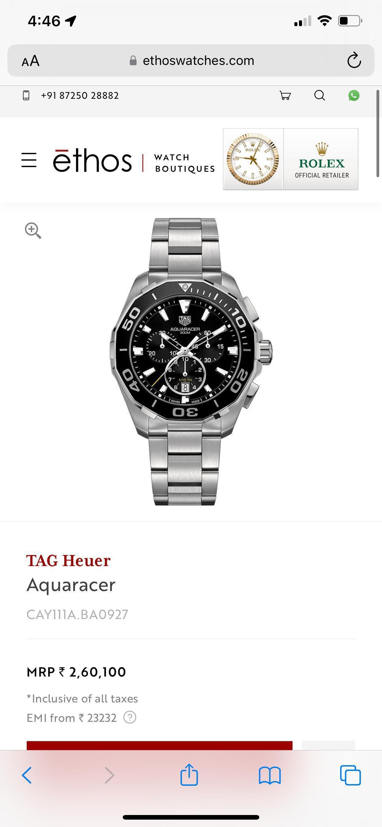 TagHeuer Aquaracer a statement of sophistication. maurya watch