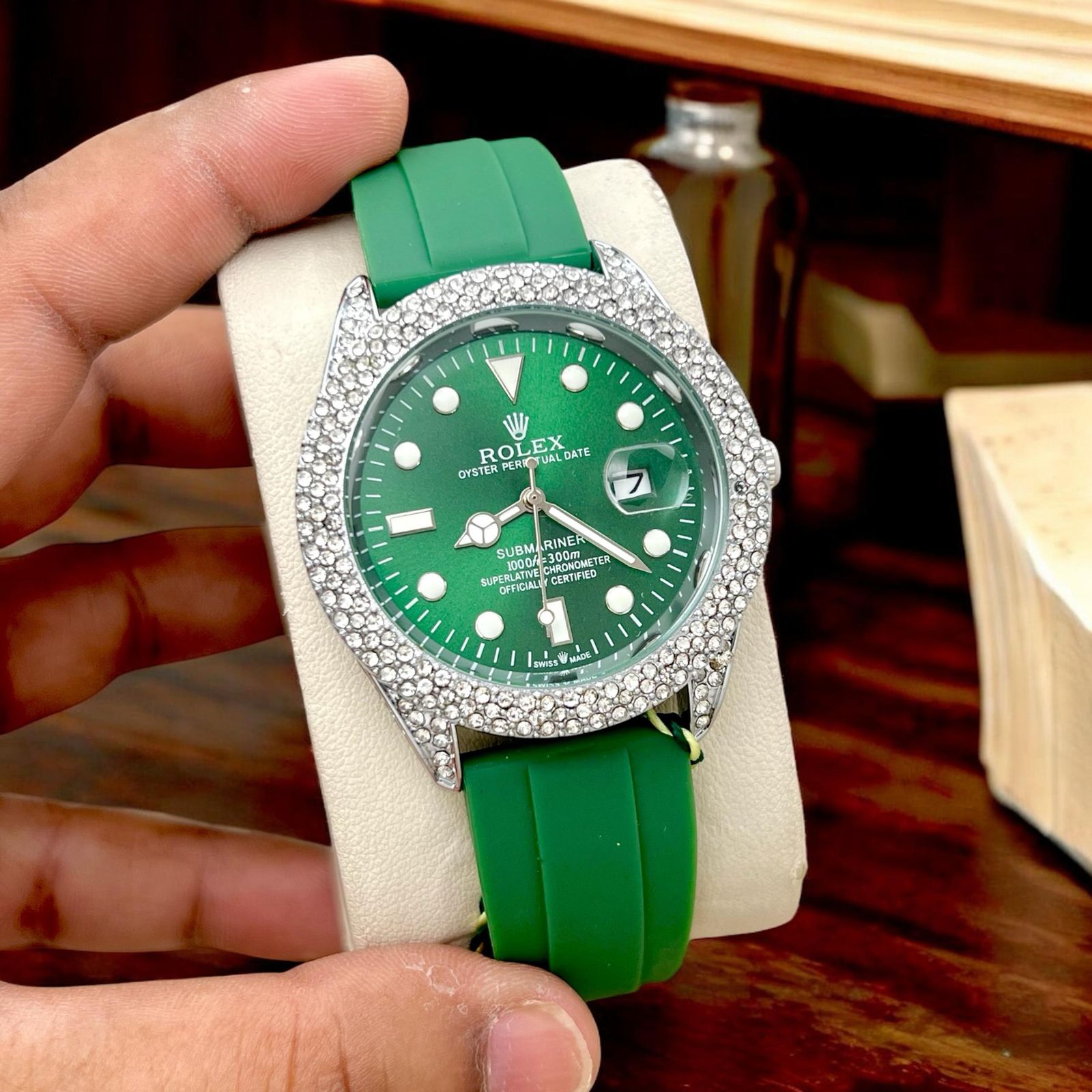 Rolex Men’s watch Date wrkng Silicone belt maurya watch