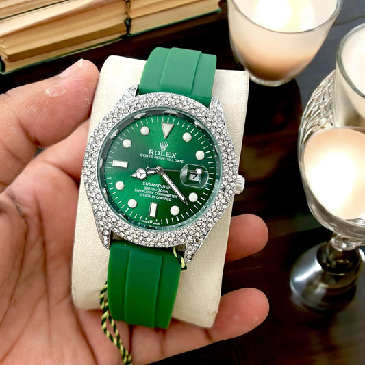 Rolex Men’s watch Date wrkng Silicone belt maurya watch