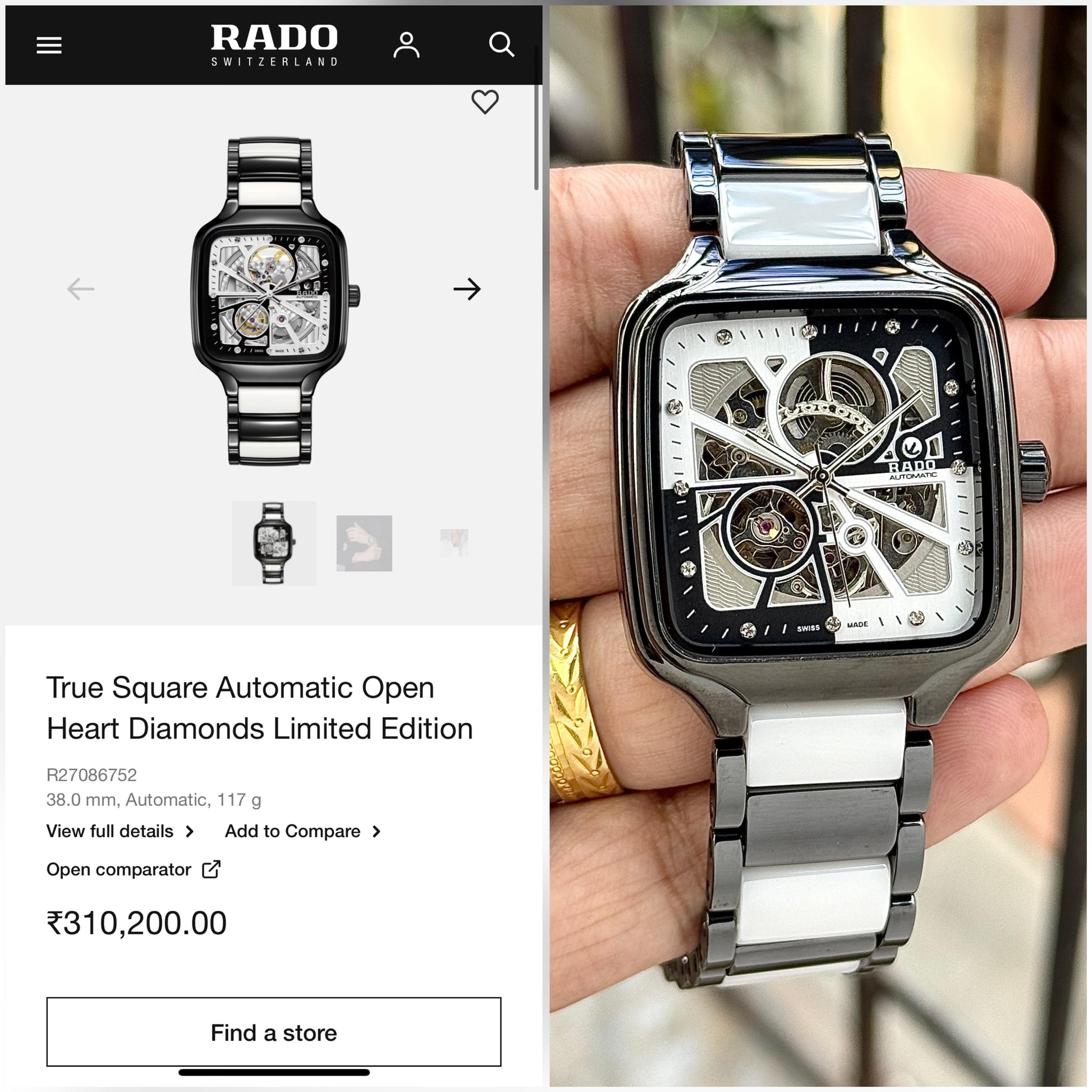 Rado Unisex  R27086752 Mechanical movement maurya watch
