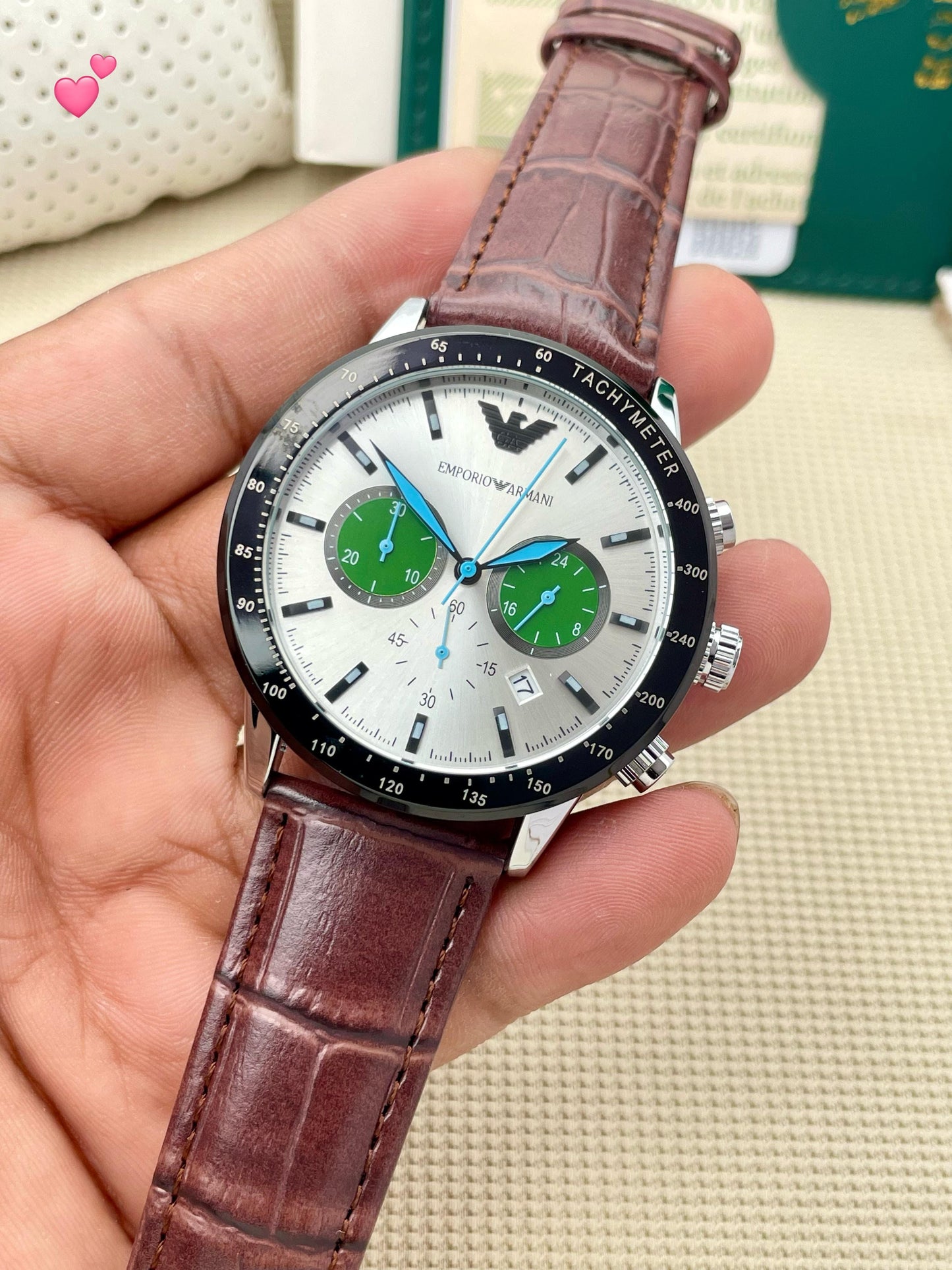 ARMANI&nbsp; Tradition Sliver BLACK PVD maurya watch