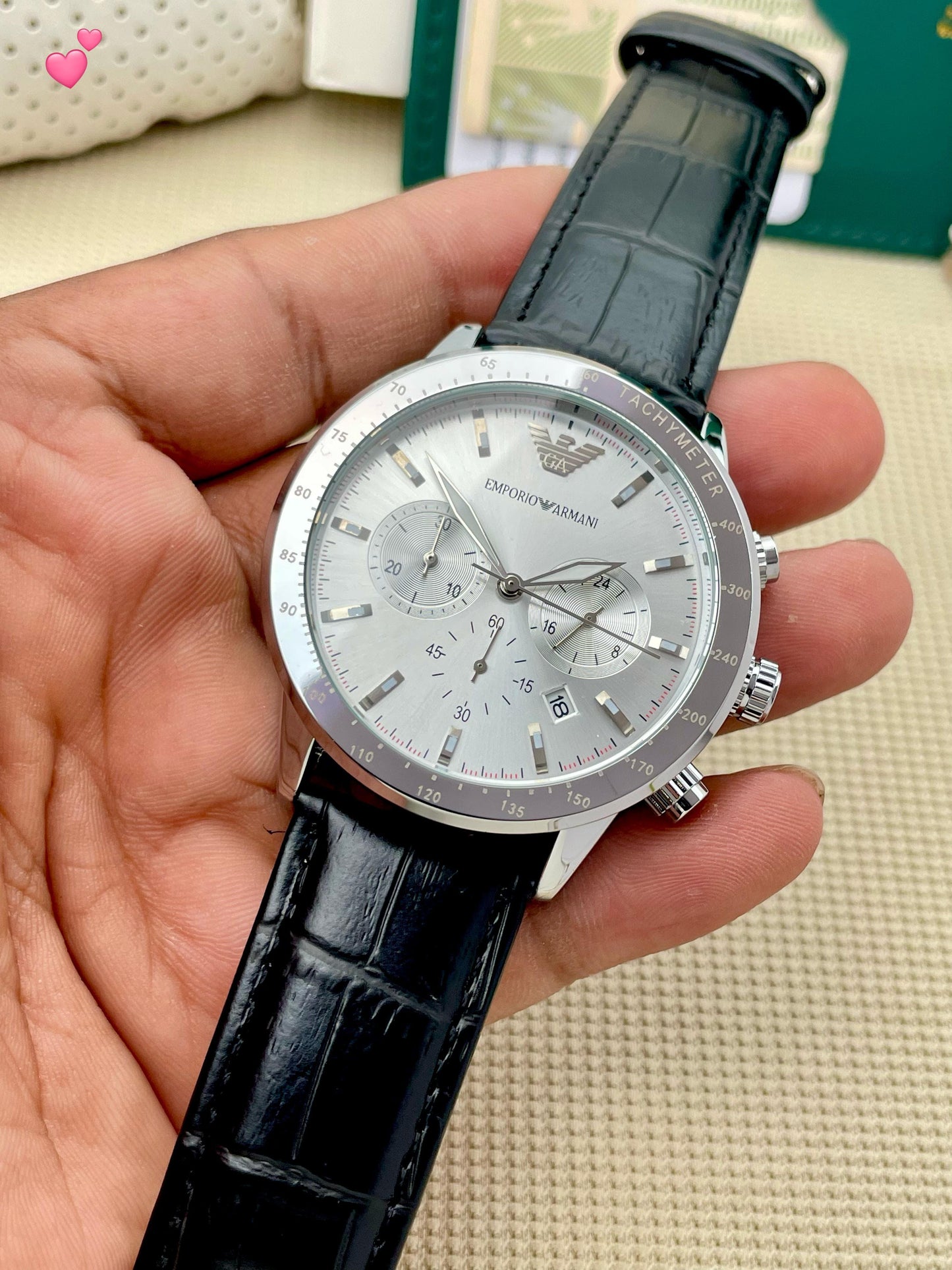 ARMANI&nbsp; Tradition Sliver BLACK PVD maurya watch