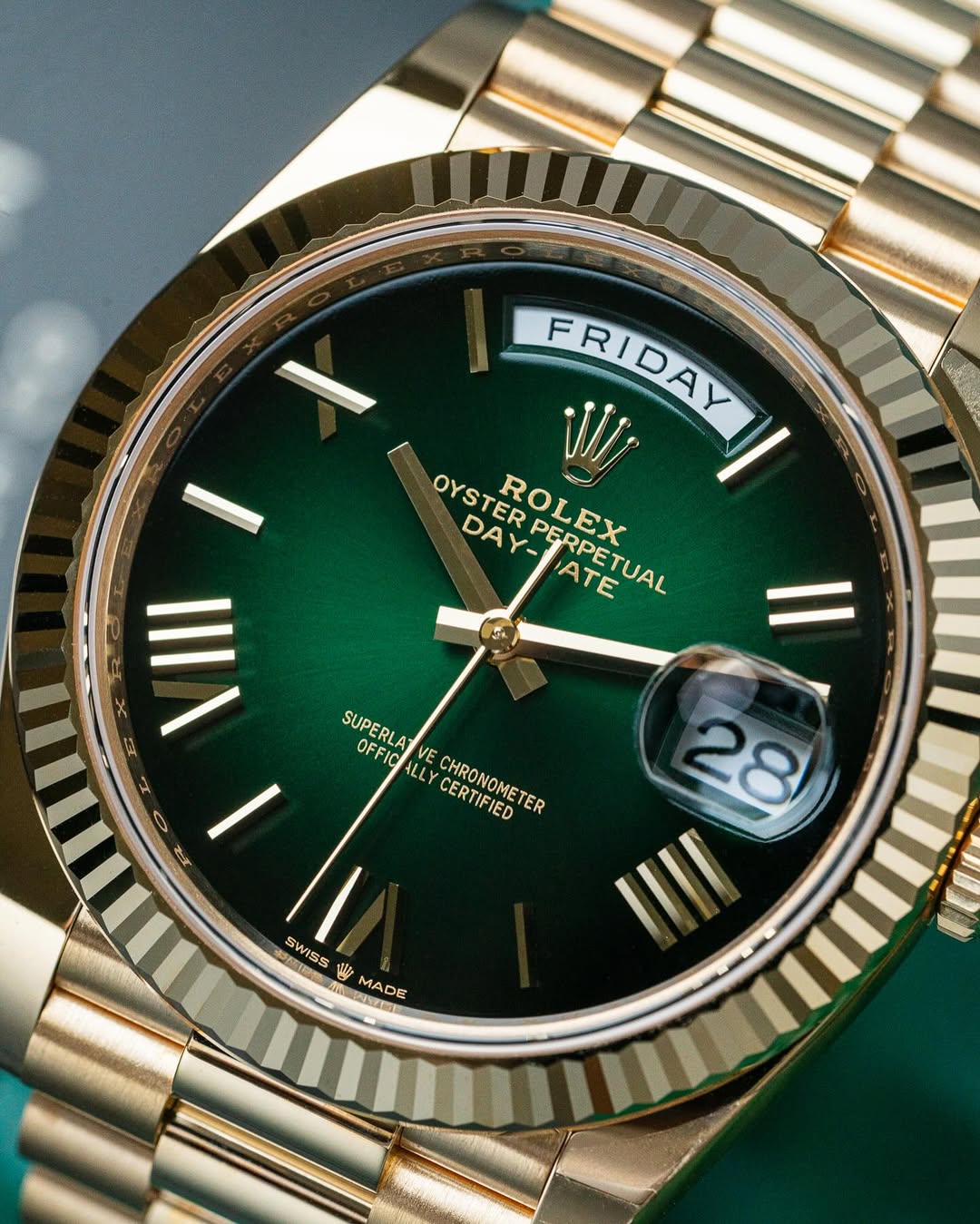 Rolex day date green dial maurya watch