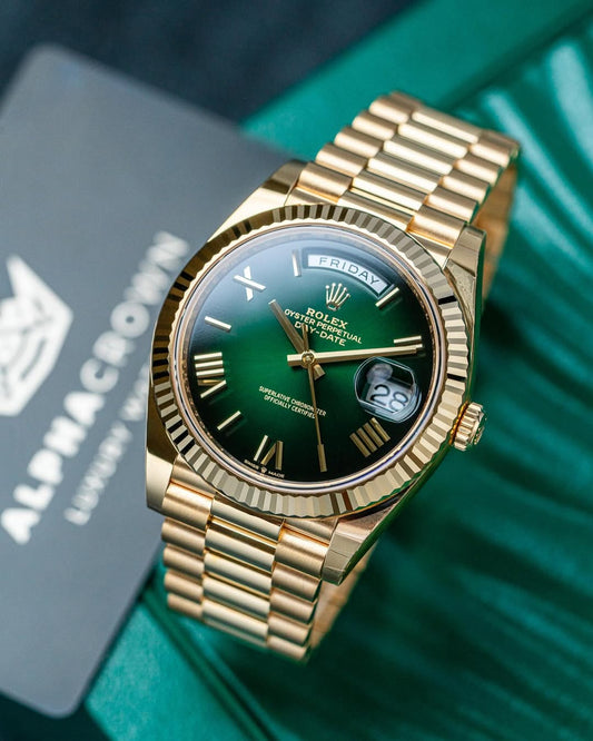 Rolex day date green dial maurya watch