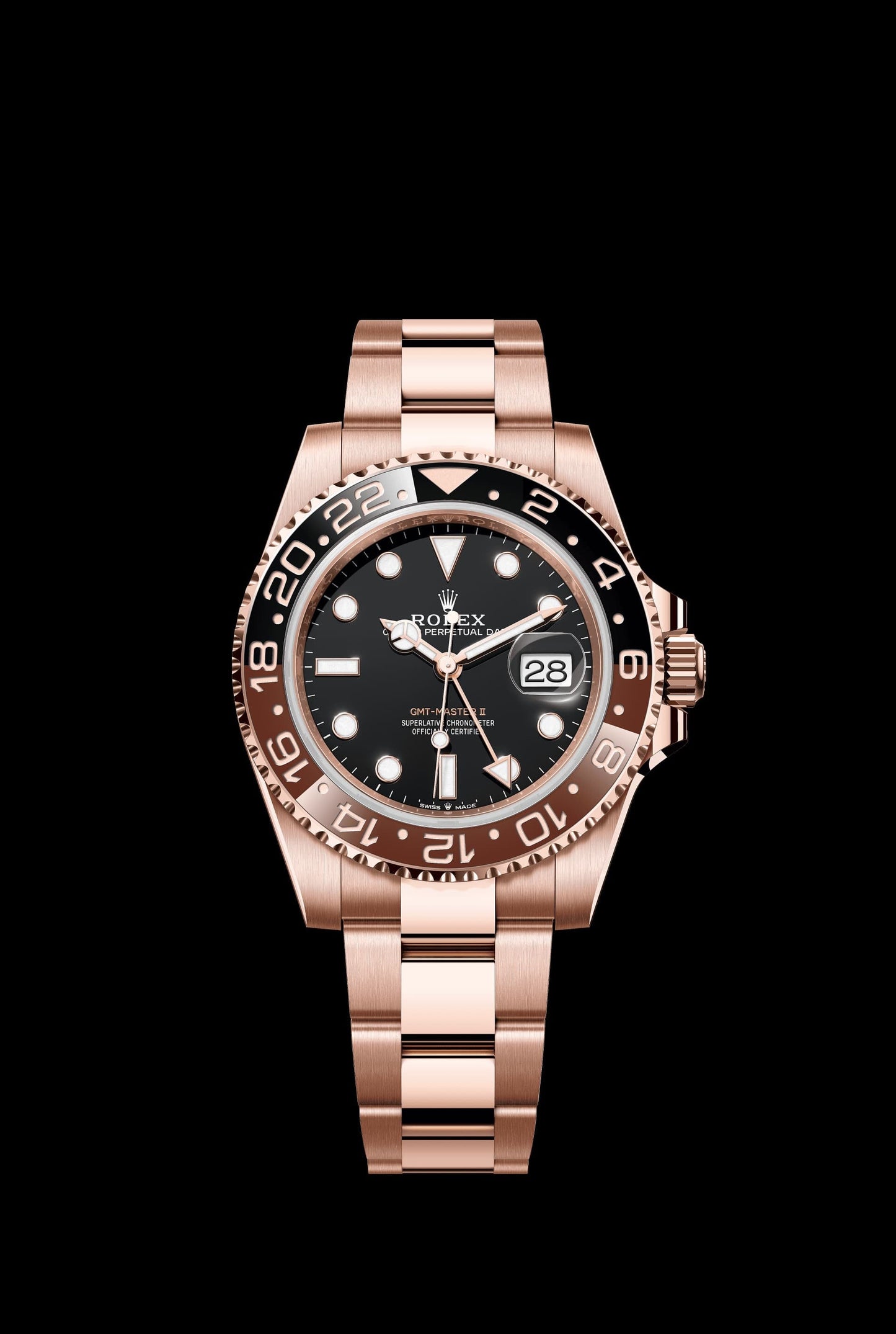 Rolex GMT Master 2 ever rose 3 Link Stainless Steel bracelet. maurya watch