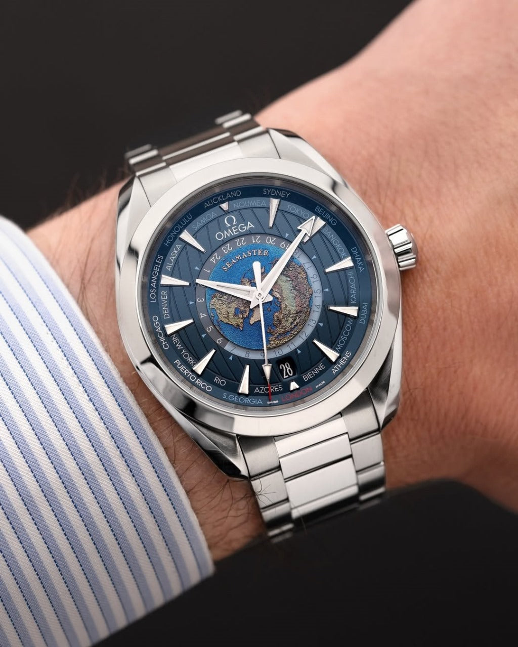 OMEGA Aqua Terra Co-Axial Chronometer WORLDTIMER maurya watch