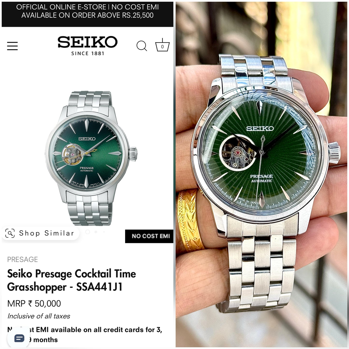Seiko Presage Cocktail Time Grasshopper – SSA441J1