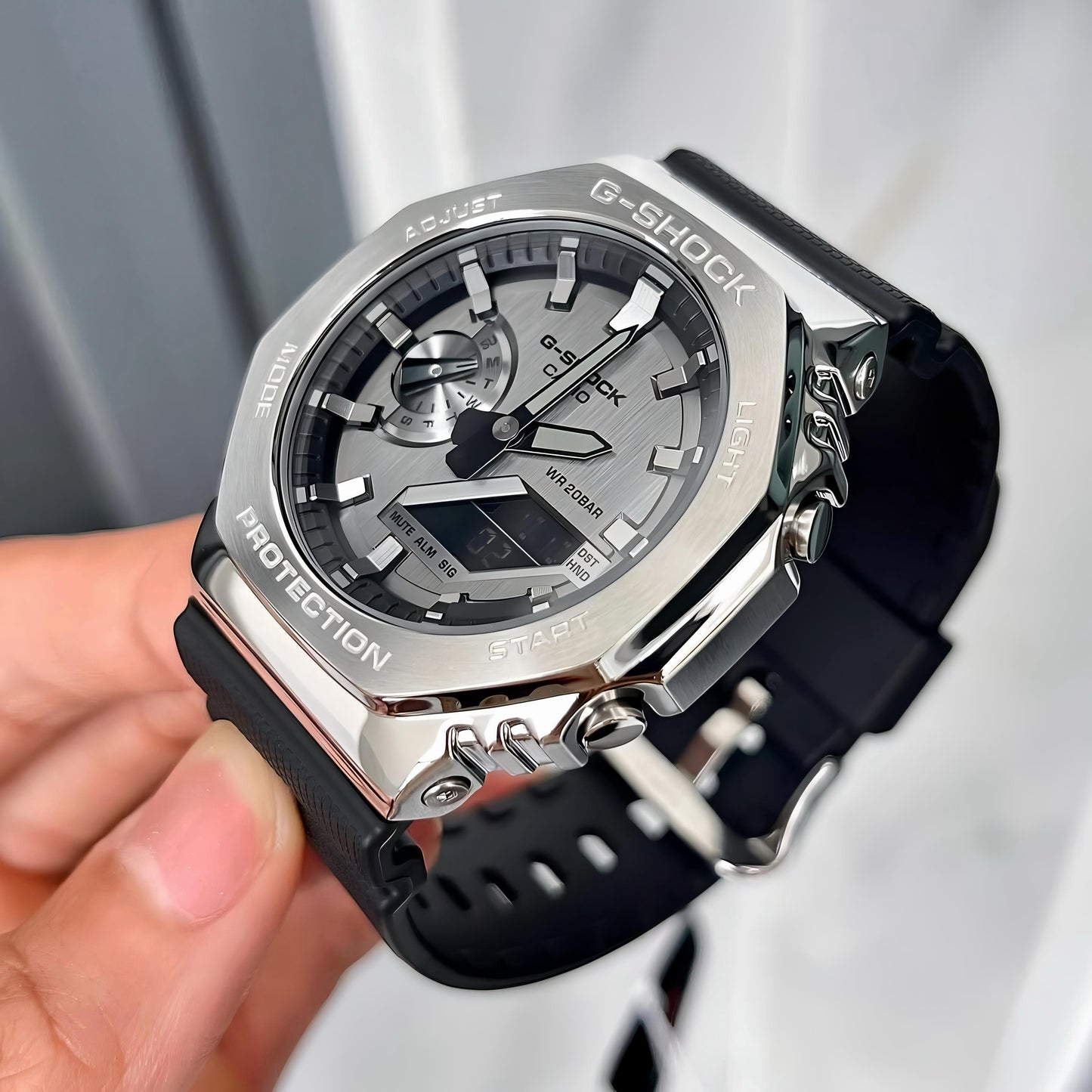🔥 G-SHOCK GM-2100-1A – Premium First Copy | Unisex Metal Series | Full Functional Digital Display 🔥