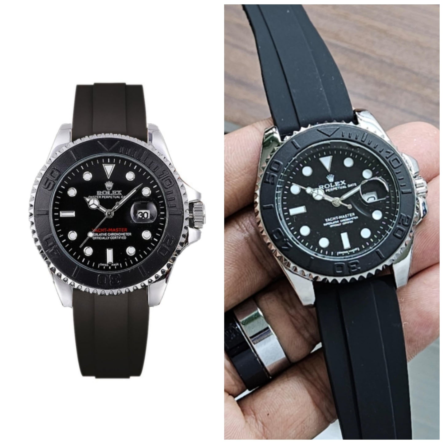 Rolex Yacht-master with black rubber strap ⭐ ⭐⭐