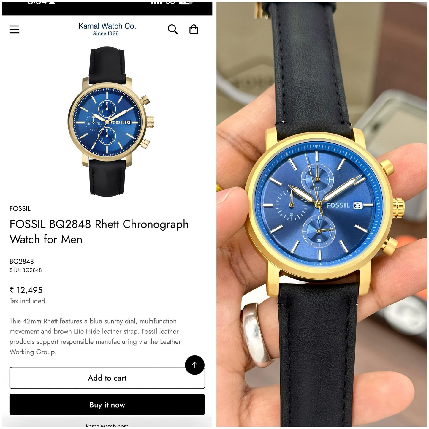 🔥 FOSSIL RHETT CHRONOGRAPH BQ2849 – Premium First Copy | Men’s Luxury Watch | Working Chronograph 🔥