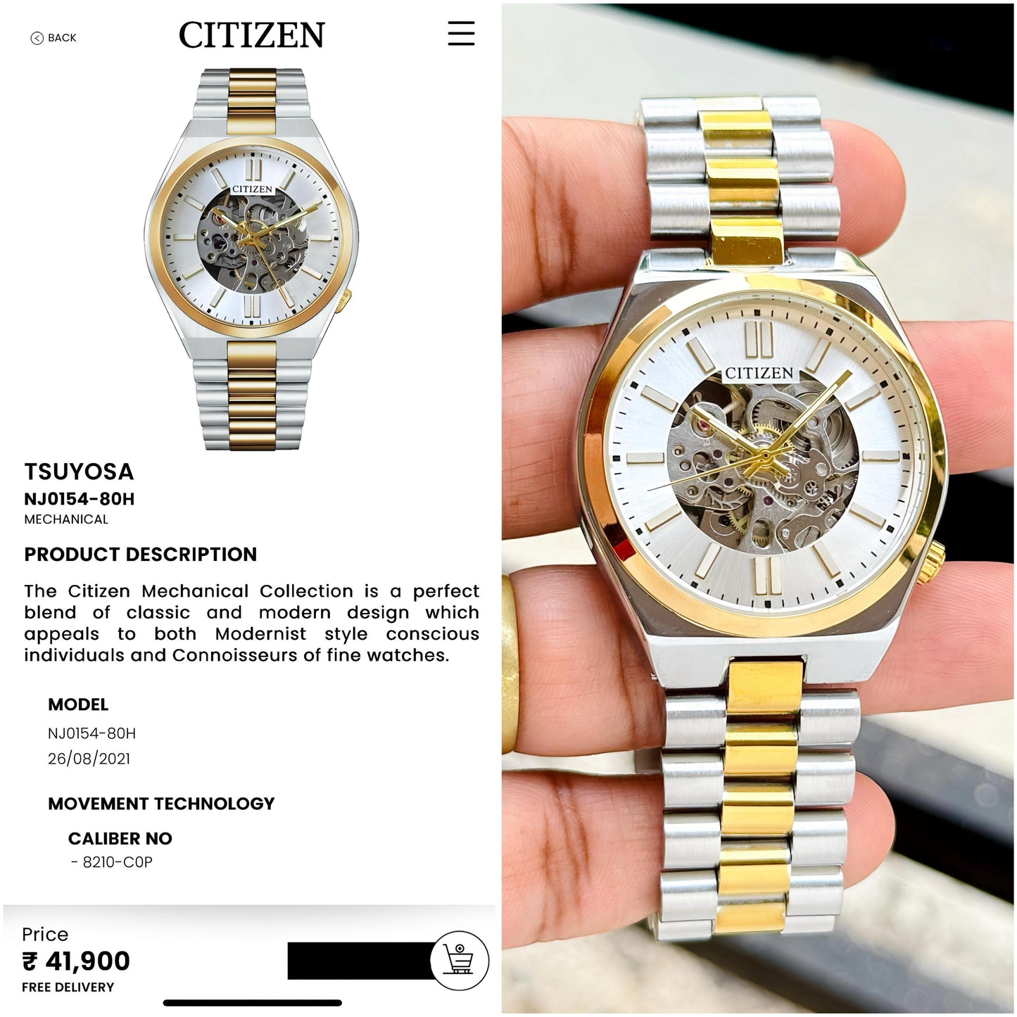 🔥 CITIZEN TSUYOSA OPEN HEART AUTOMATIC – 7AA PREMIUM EDITION | POWER RESERVE TECHNOLOGY | VISIBLE MECHANICAL MOVEMENT 🔥
