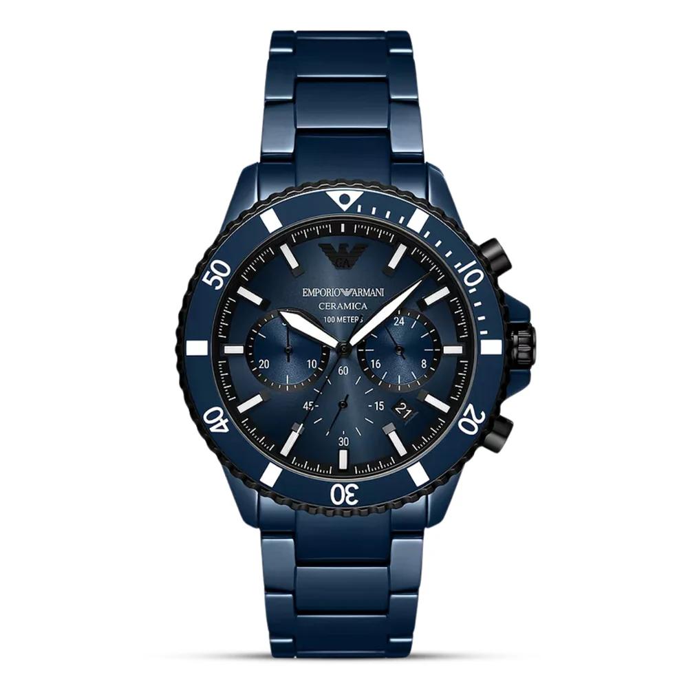 Emporio Armani AR70009 Blue Ceramic Premiums Mens Watch 🤩 