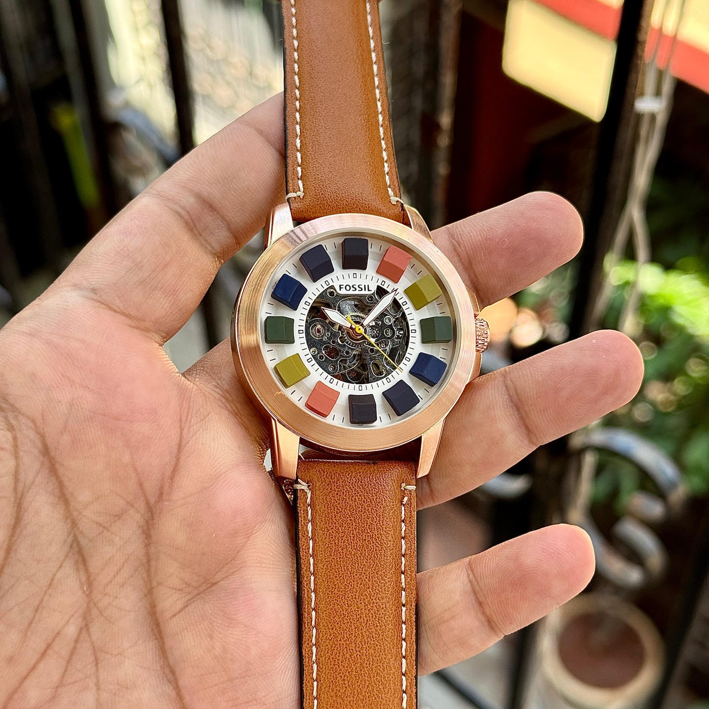 ✅ FOSSIL GRANT AUTOMATIC – MULTICOLOUR SKELETON