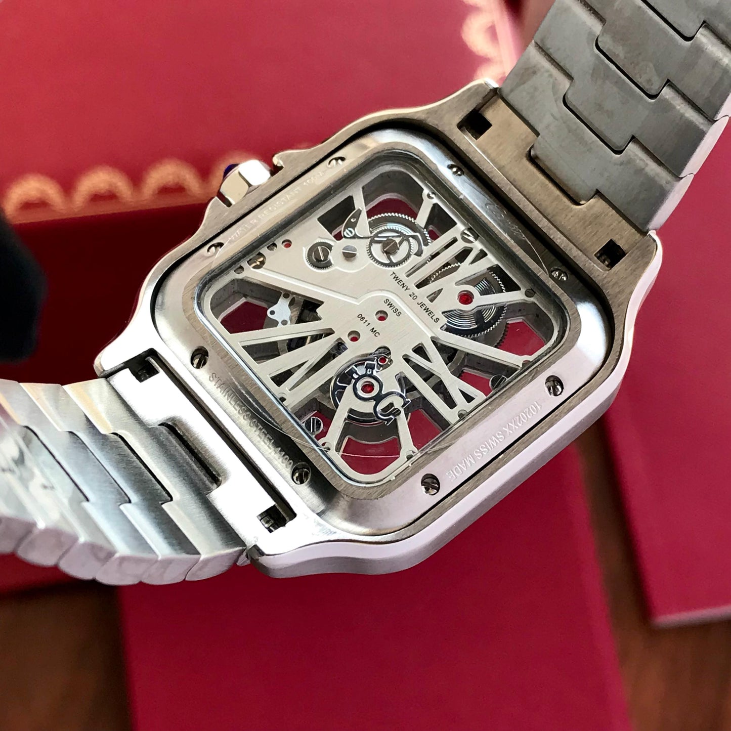 Cartier Santos Skeleton Premiums Automatic Mens Watch 🤩