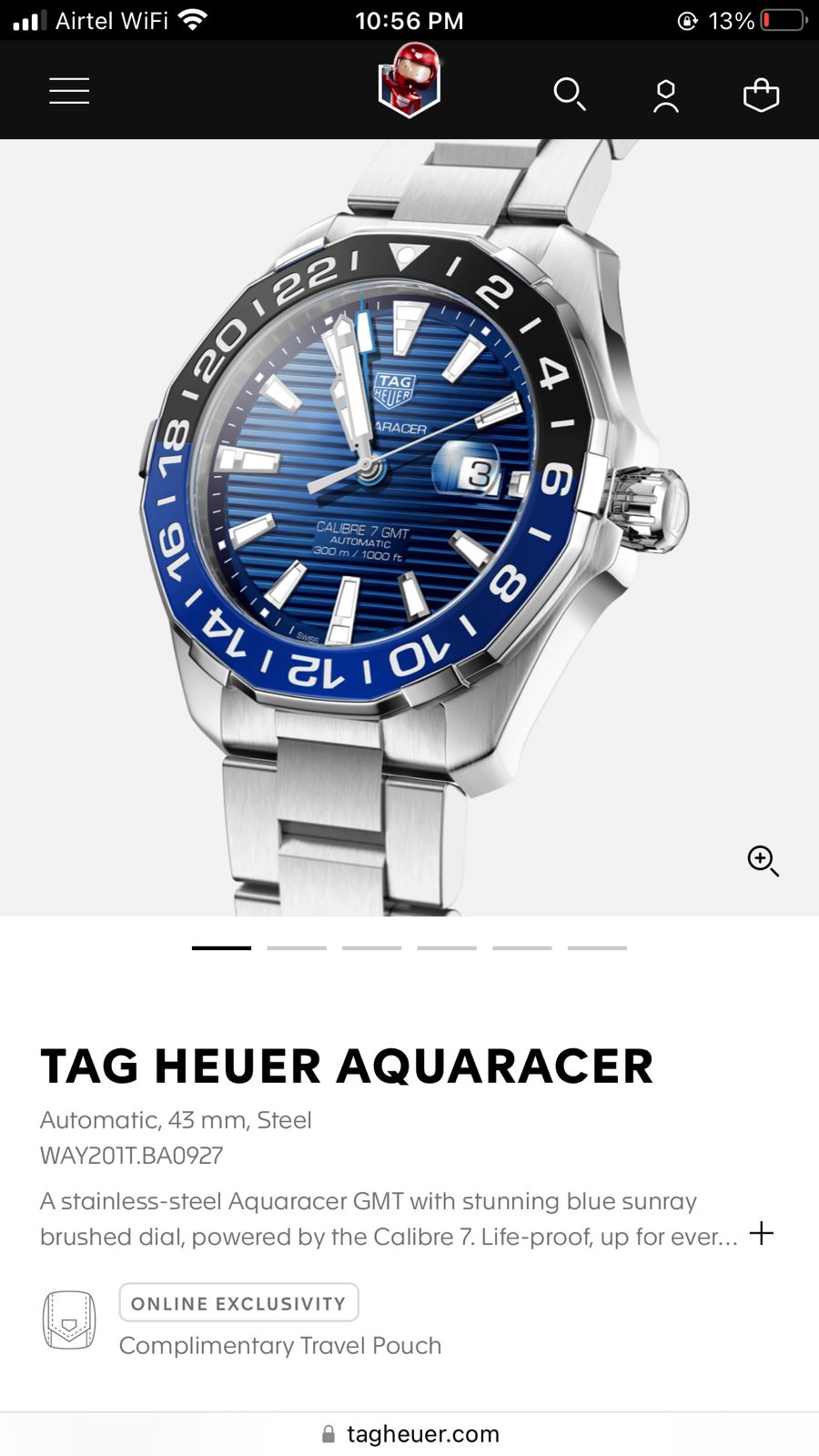 Tag Heuer Aquaracer GMT Calibre 7 Automatic Mens Watch