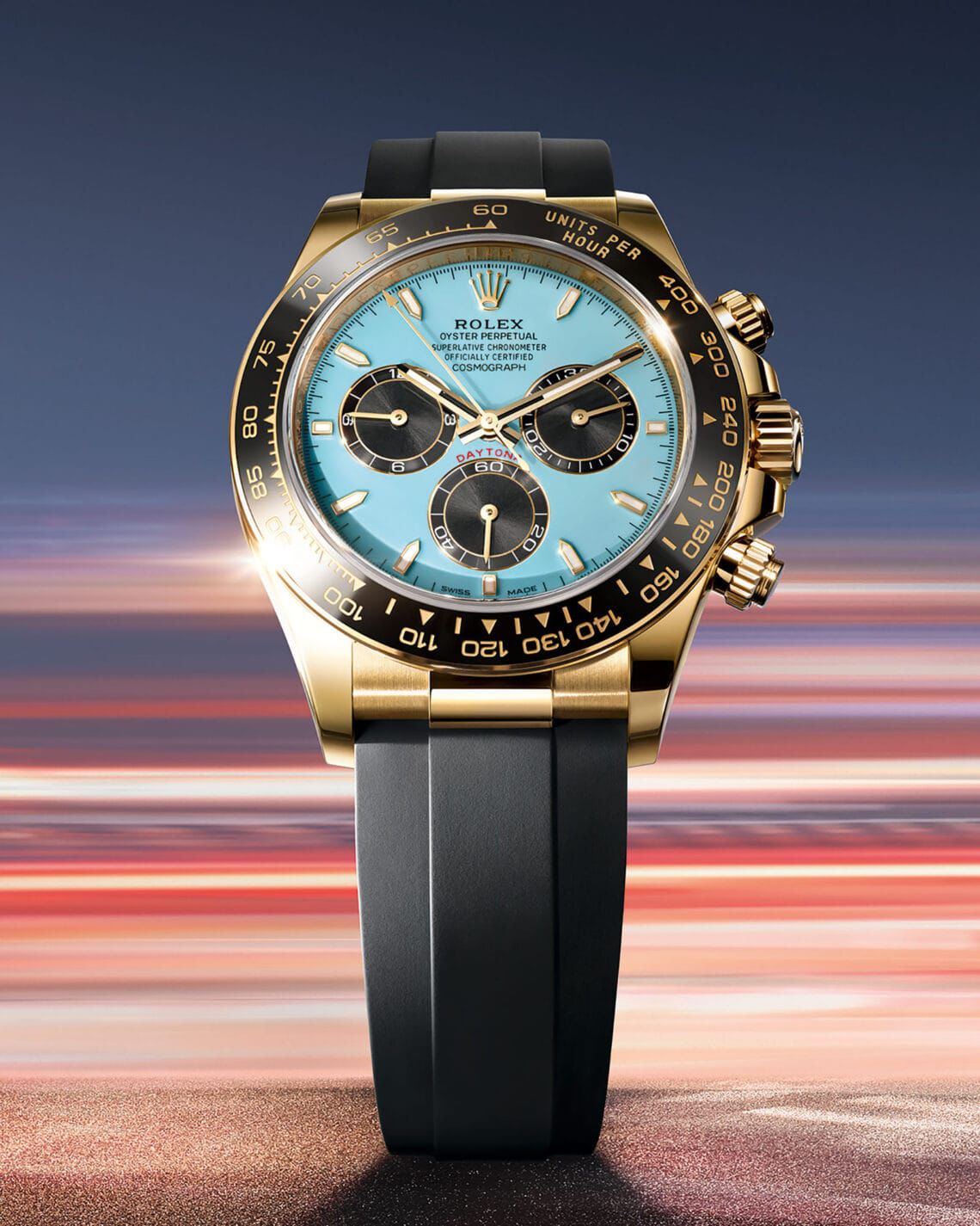 Rolex Daytona Turquoise Dial – Automatic Chronograph | Premium First Copy with Rubber Strap