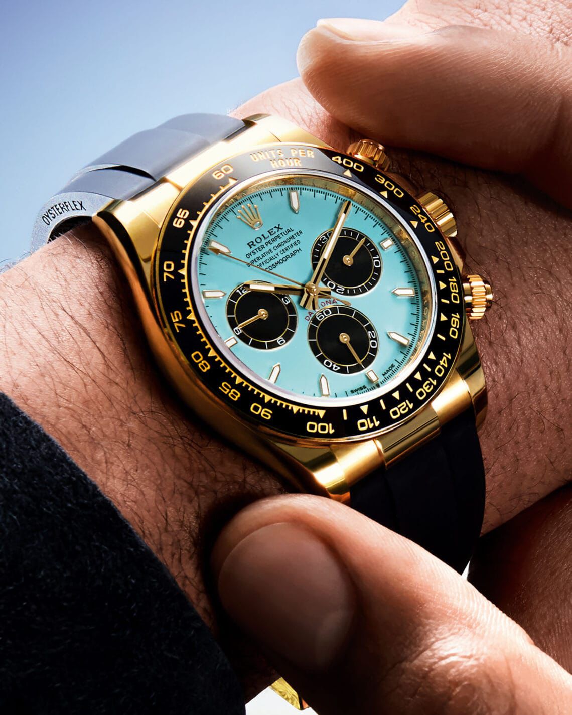 Rolex Daytona Turquoise Dial – Automatic Chronograph | Premium First Copy with Rubber Strap