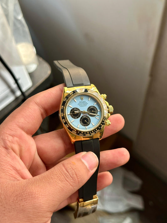 Rolex Daytona Turquoise Dial – Automatic Chronograph | Premium First Copy with Rubber Strap