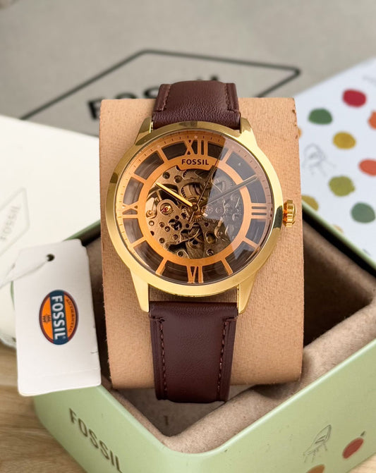 Fossil For men Brown leather strap