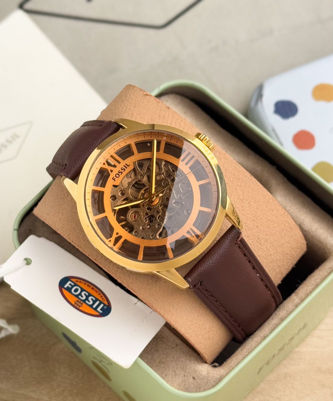 Fossil For men Brown leather strap