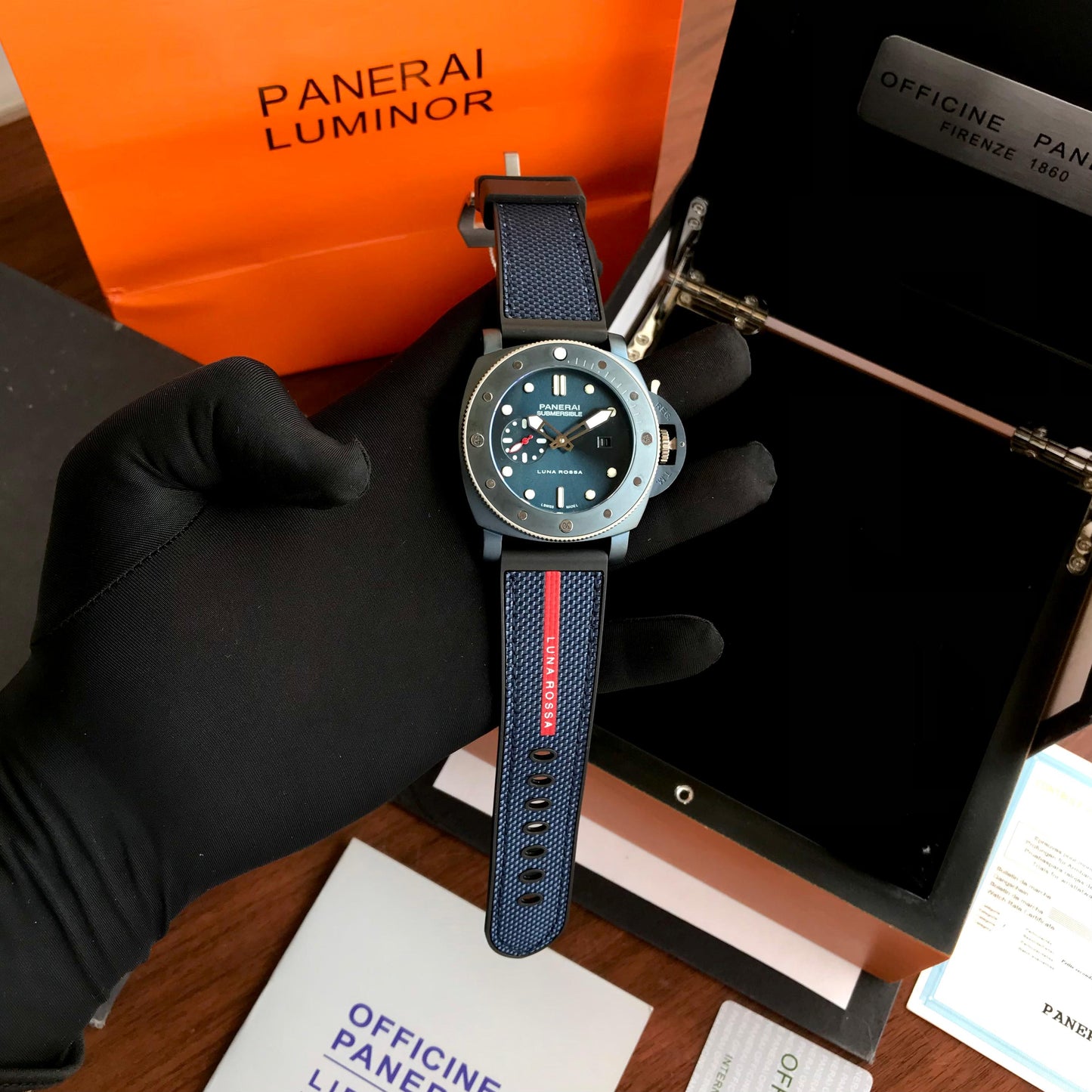 Panerai Submersible 44mm Automatic Quarantaquattro Luna Rossa men’s Watch 🤩