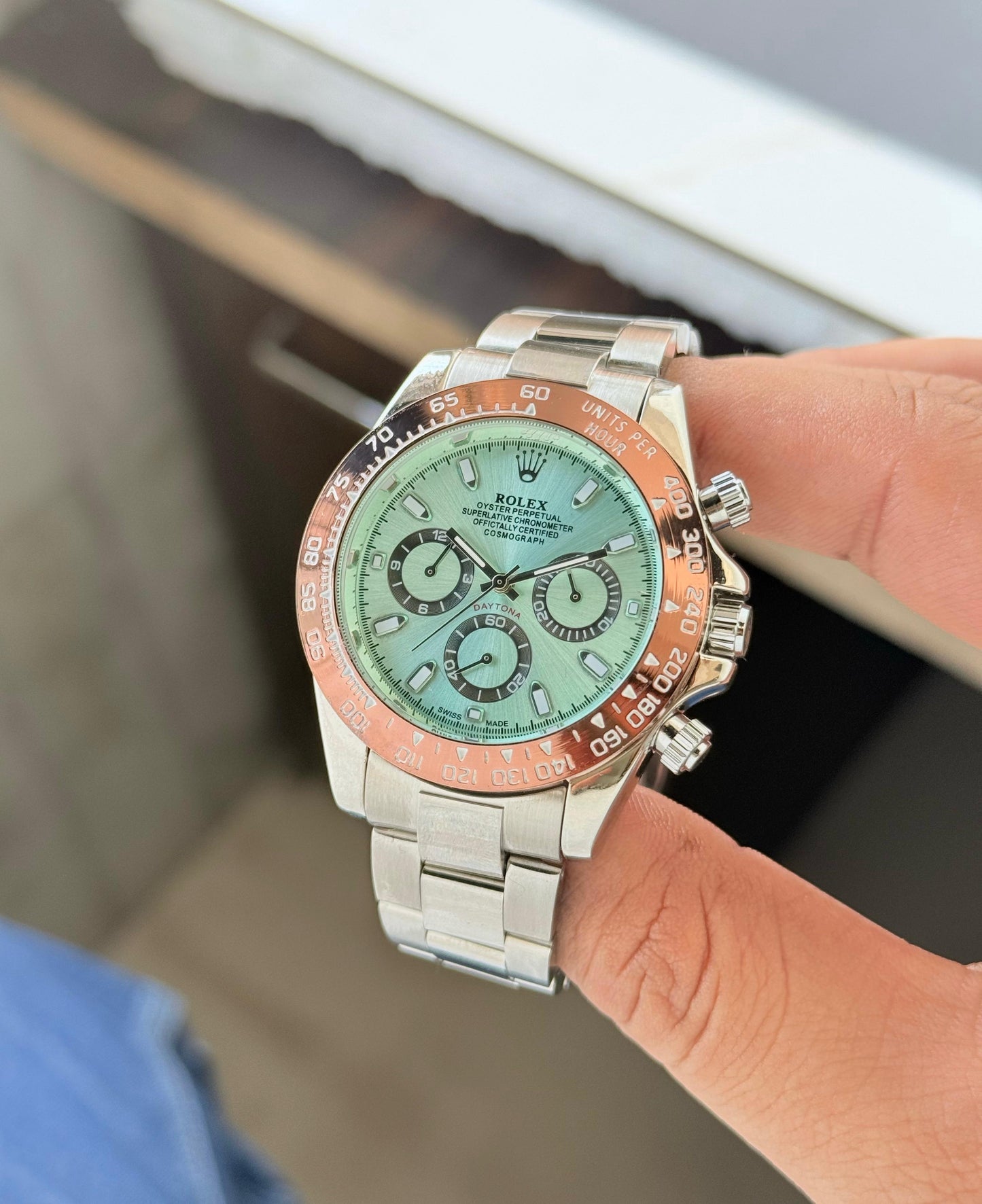 🌟 Rolex cosomograph Daytona platinum ice blue dial with Brown CERACHROM BEZEL