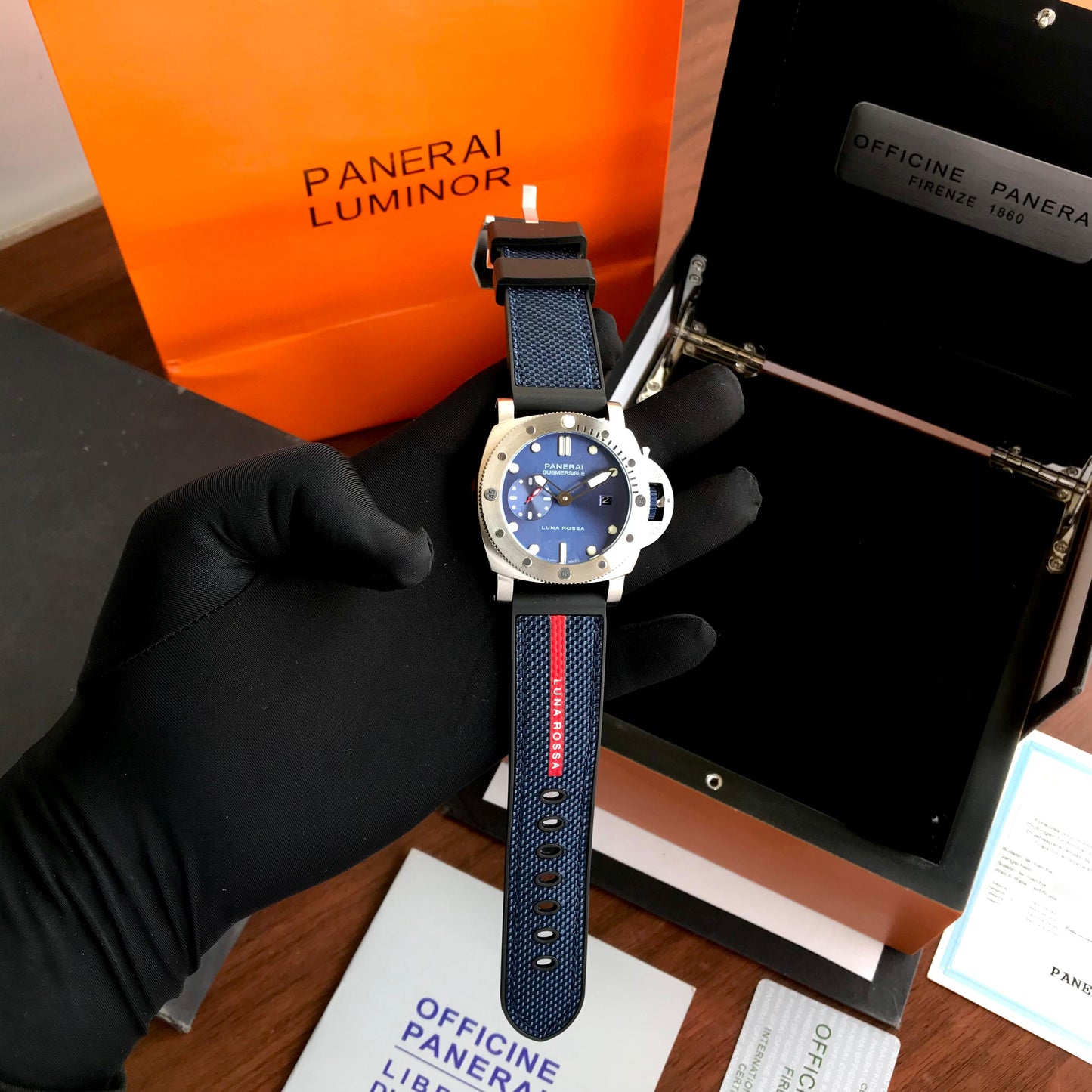 Panerai Submersible 44mm Blue Dial QuarantaQuattro Luna Rossa Boutique men’s Watch 🤩