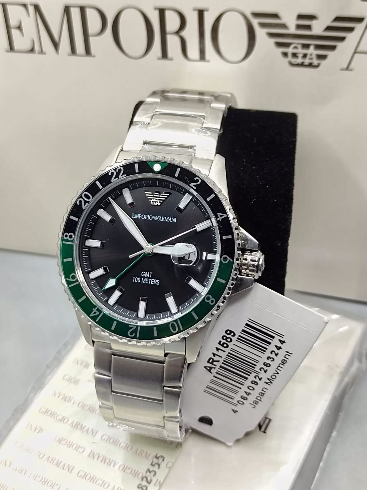 Emporio Armani AR11589 GMT Men's Authentic Quality Watch 🤩