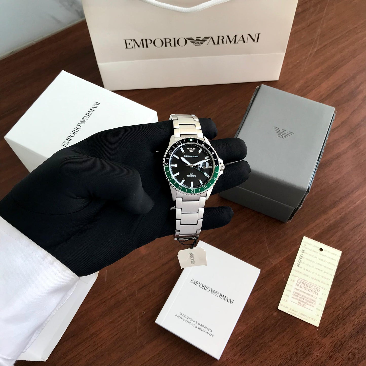 Emporio Armani AR11589 GMT Men's Authentic Quality Watch 🤩