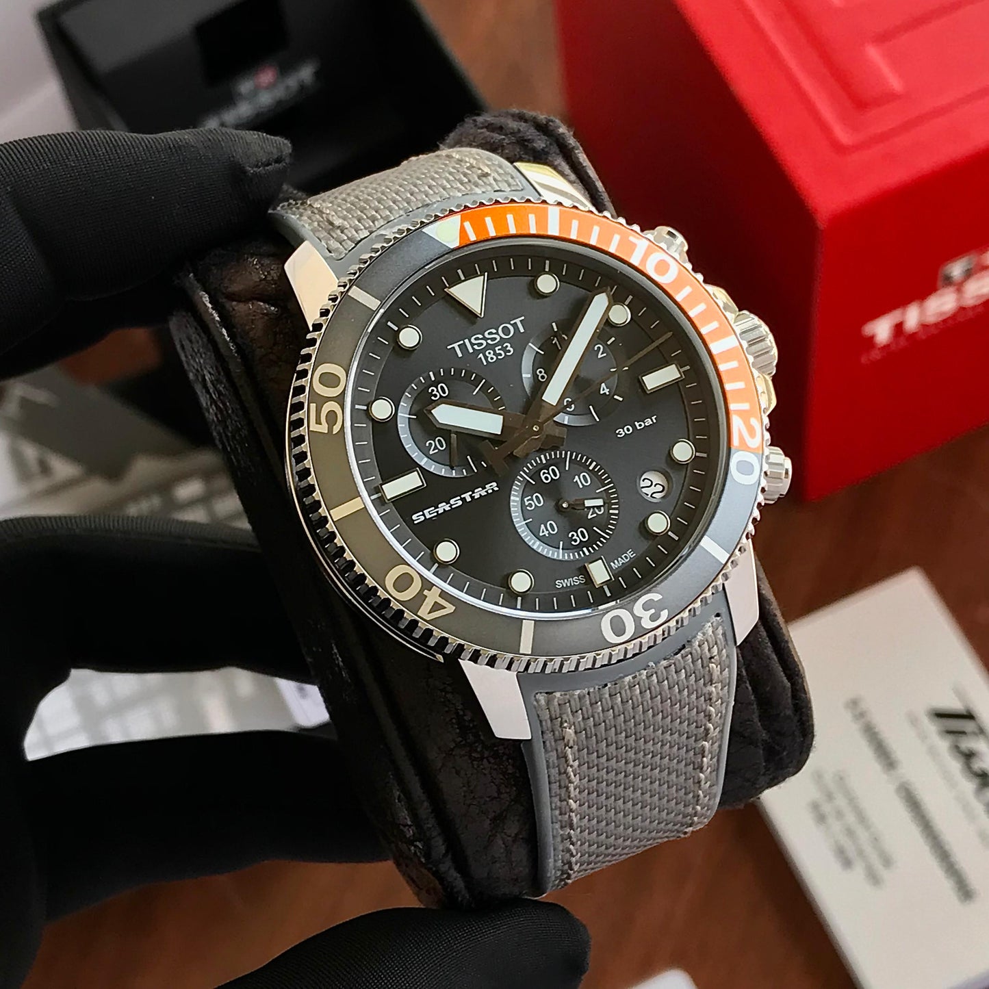 Tissot Seastar 1000 Chronograph Grey Dial Watch for men’s 🤩