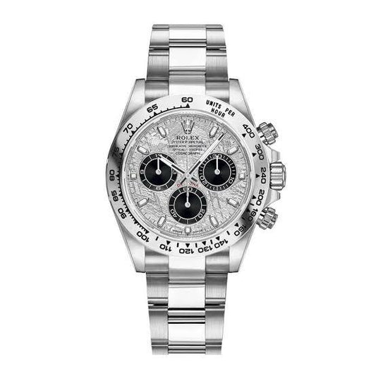 Buy Rolex Daytona Meteorite White Dial Metal Strap | Premium Automatic Pure First Copy Watch – Maurya Watch India