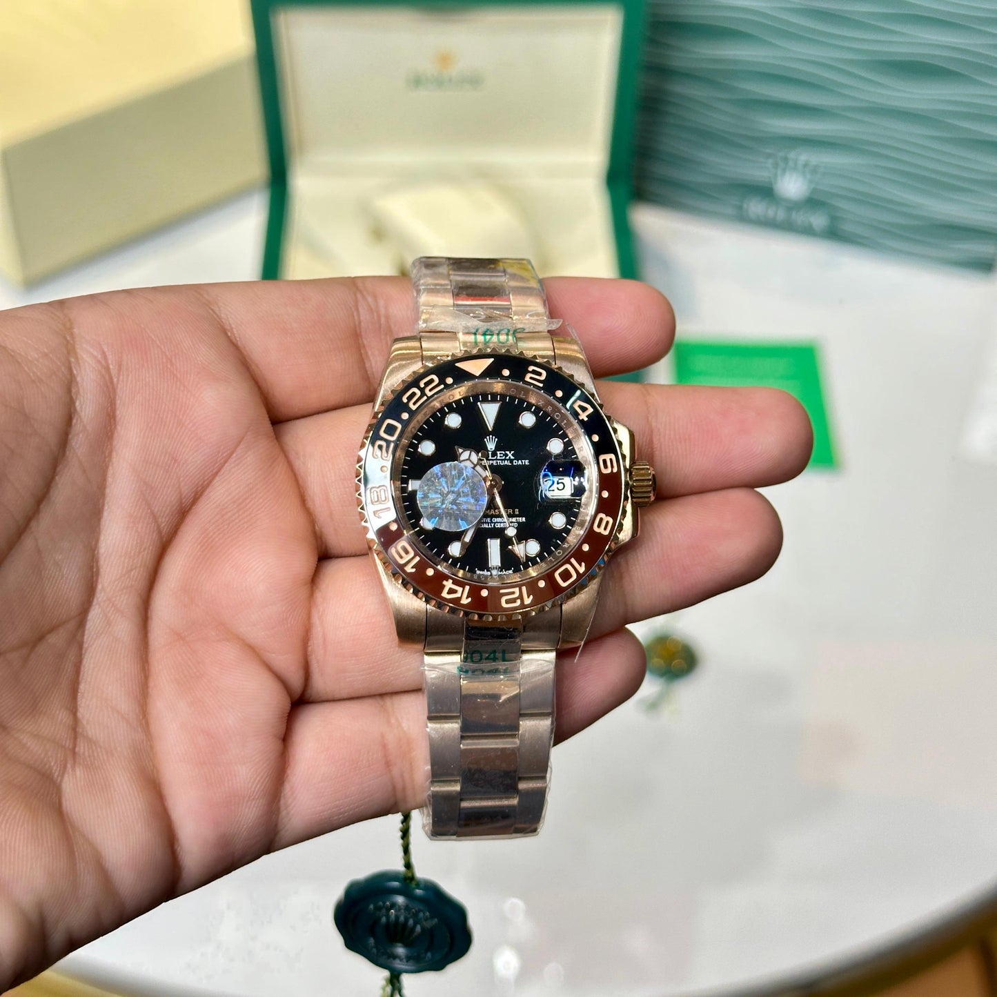 Buy Rolex GMT Master II Rootbeer Metal Strap | Premium Automatic Pure First Copy Watch – Maurya Watch India