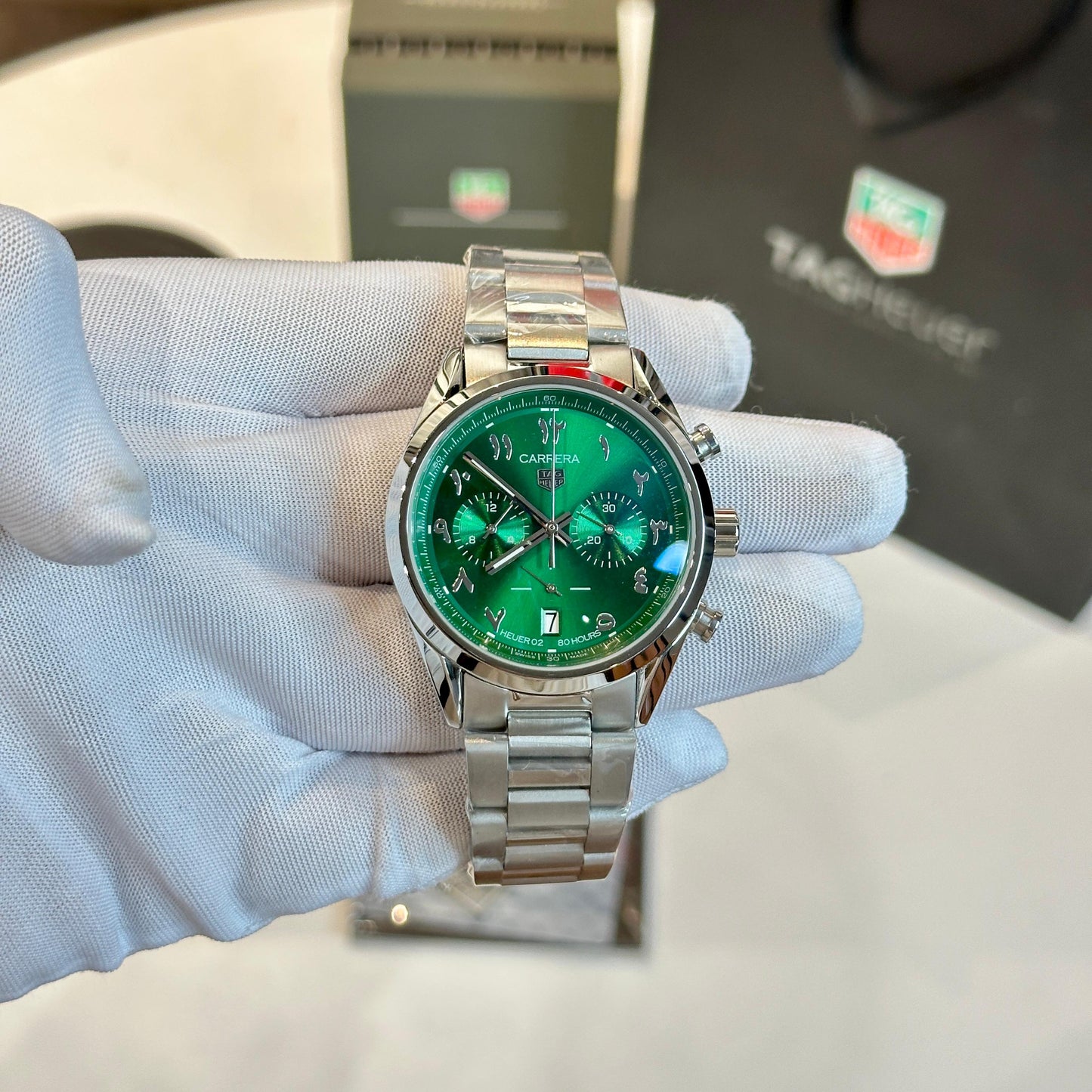 Buy TAG Heuer Carrera Chronograph Arabic Metal Strap | Premium Quartz Pure First Copy Watch – Maurya Watch India