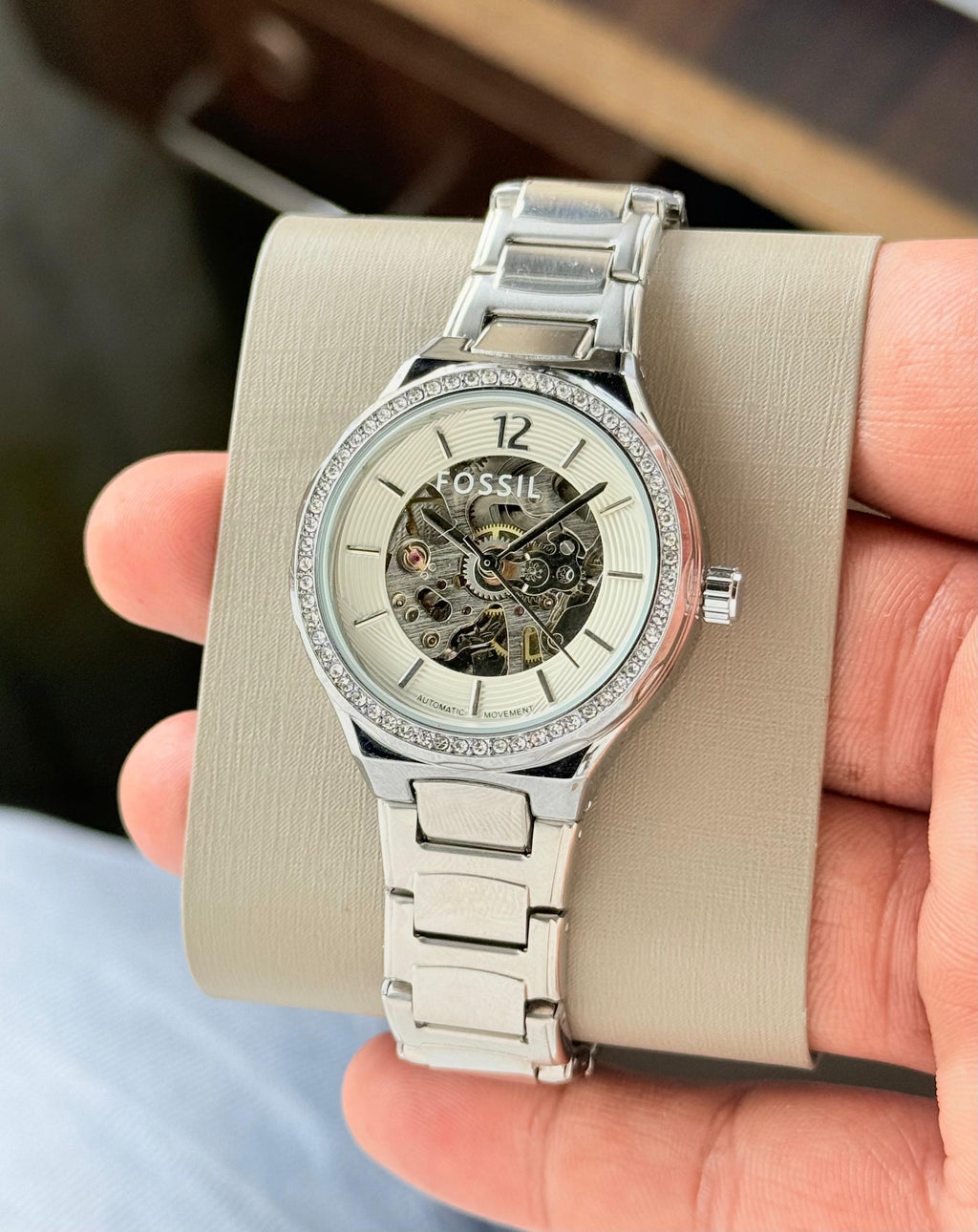 F_ossil Eevie Skeleton Premium Automatic  For Women