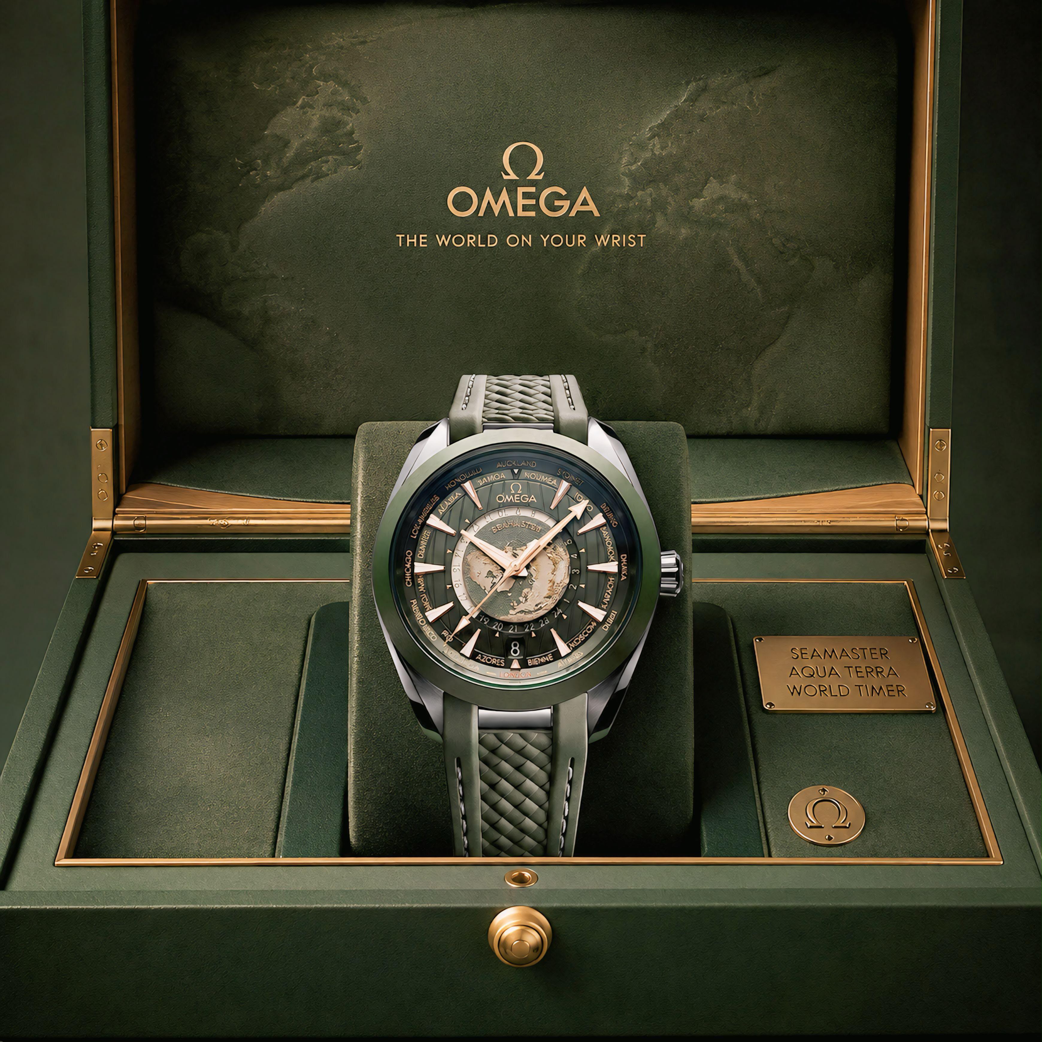 O_MEGA Aqua Terra Co-Axial Chronometer WORLDTIMER