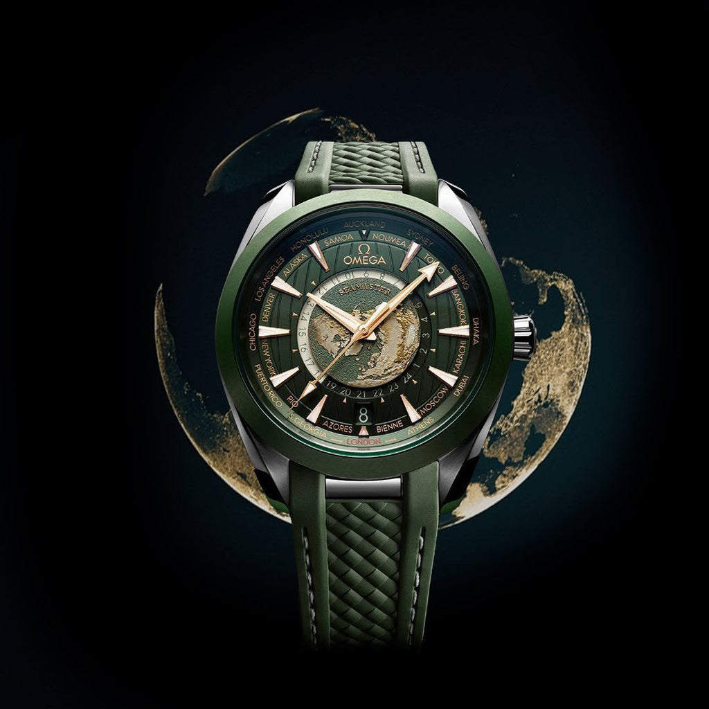 O_MEGA Aqua Terra Co-Axial Chronometer WORLDTIMER